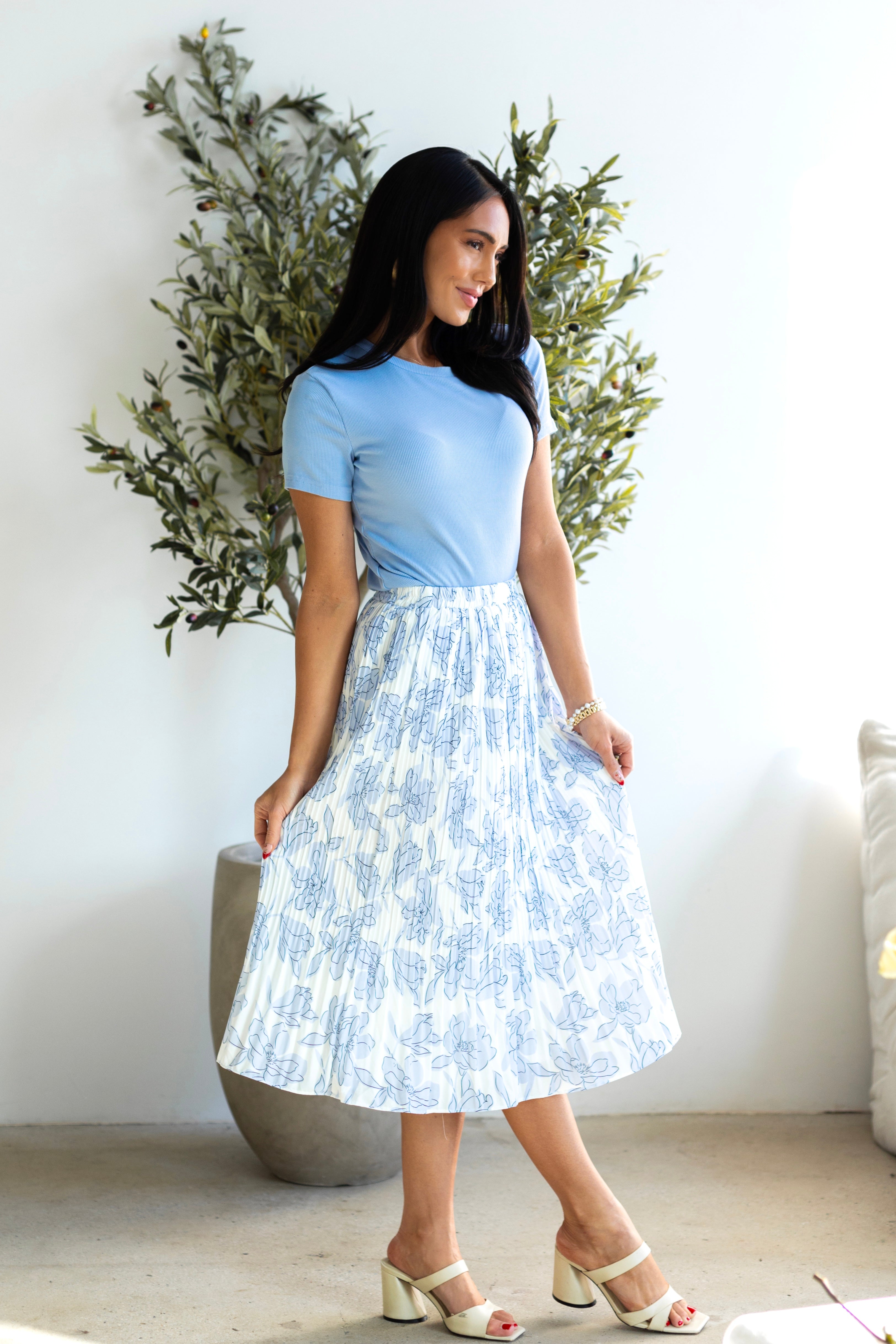 Always Blooming Modest Pleat Skirt