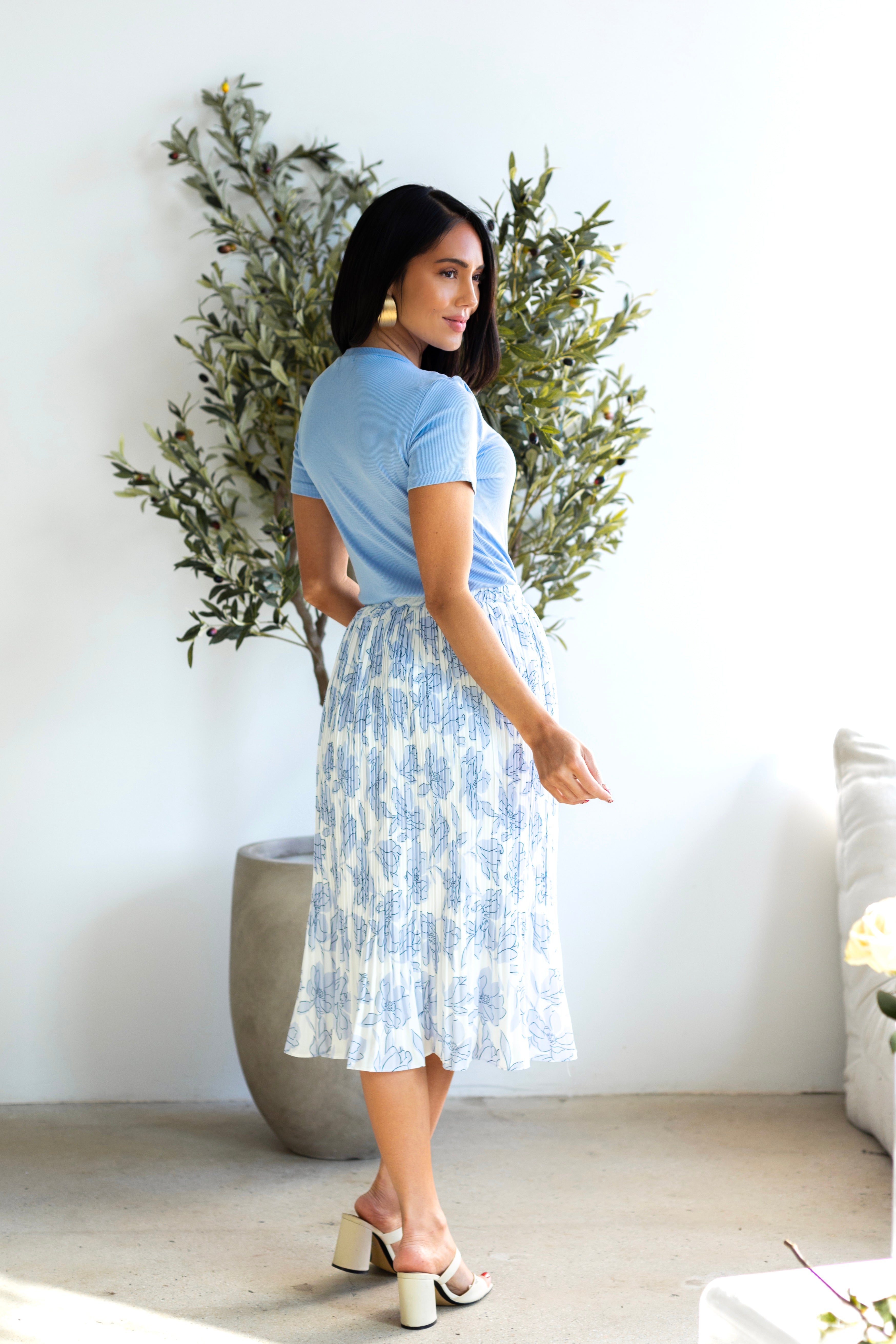 Always Blooming Modest Pleat Skirt