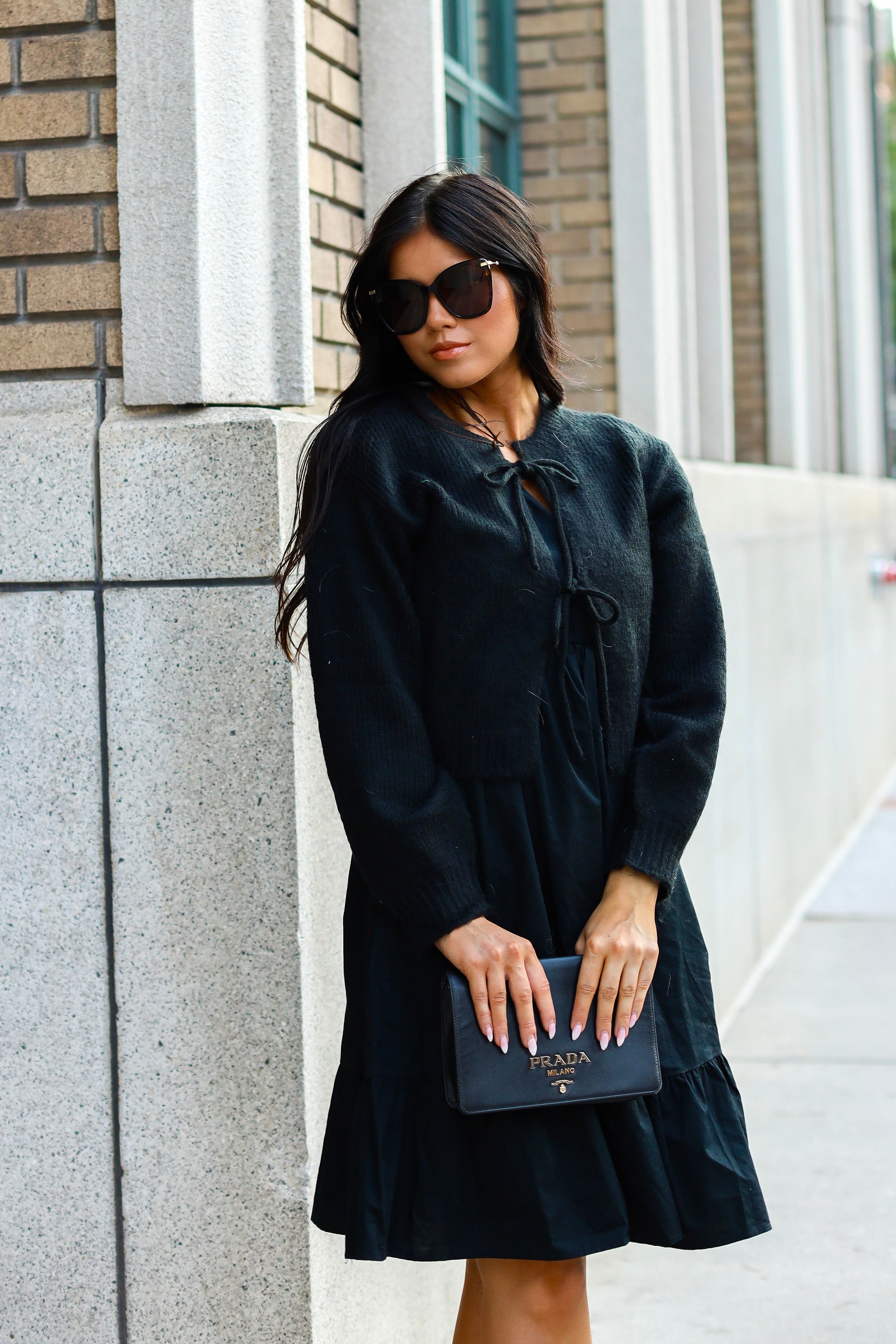 Bow Front Crop Sweater