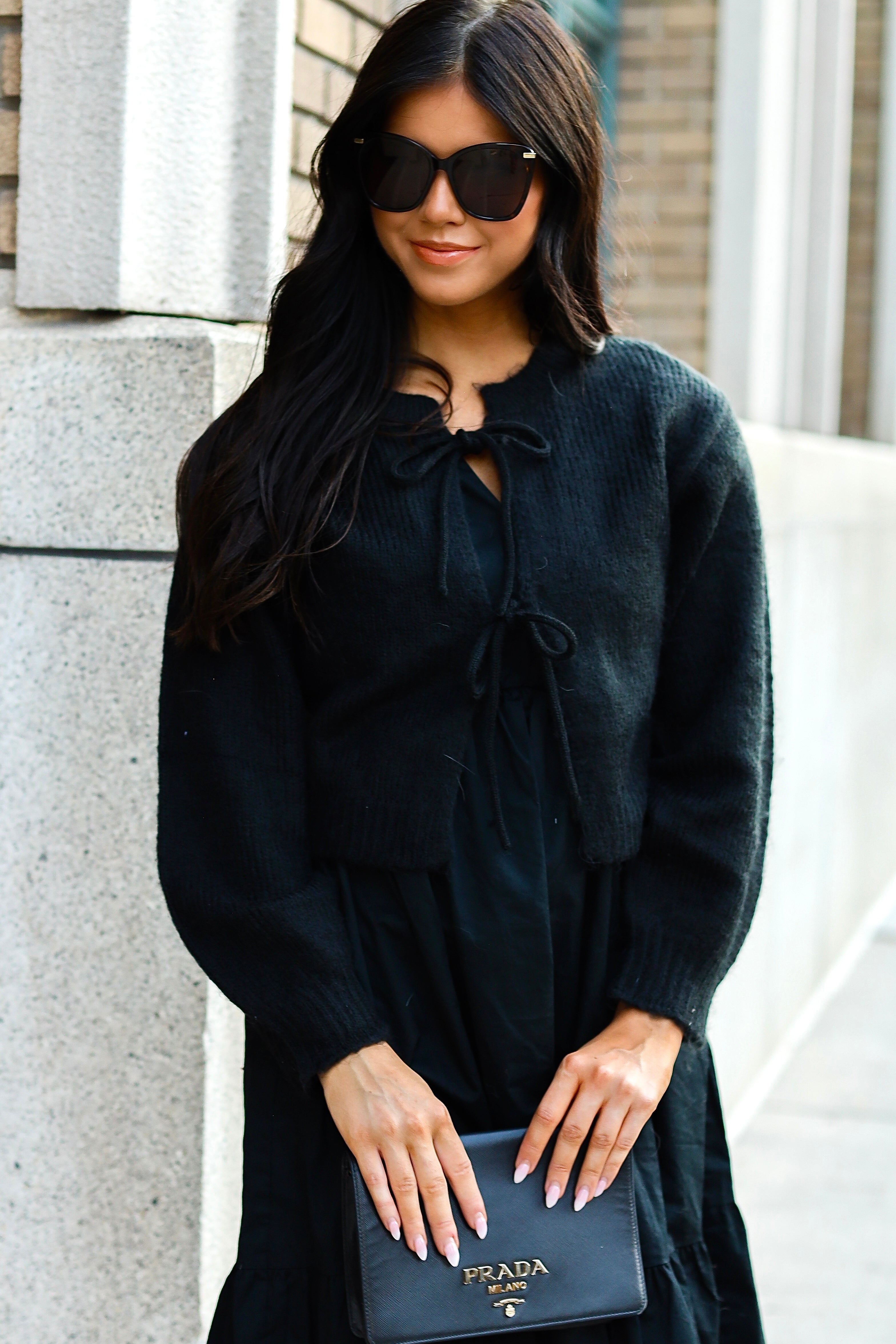 Bow Front Crop Sweater