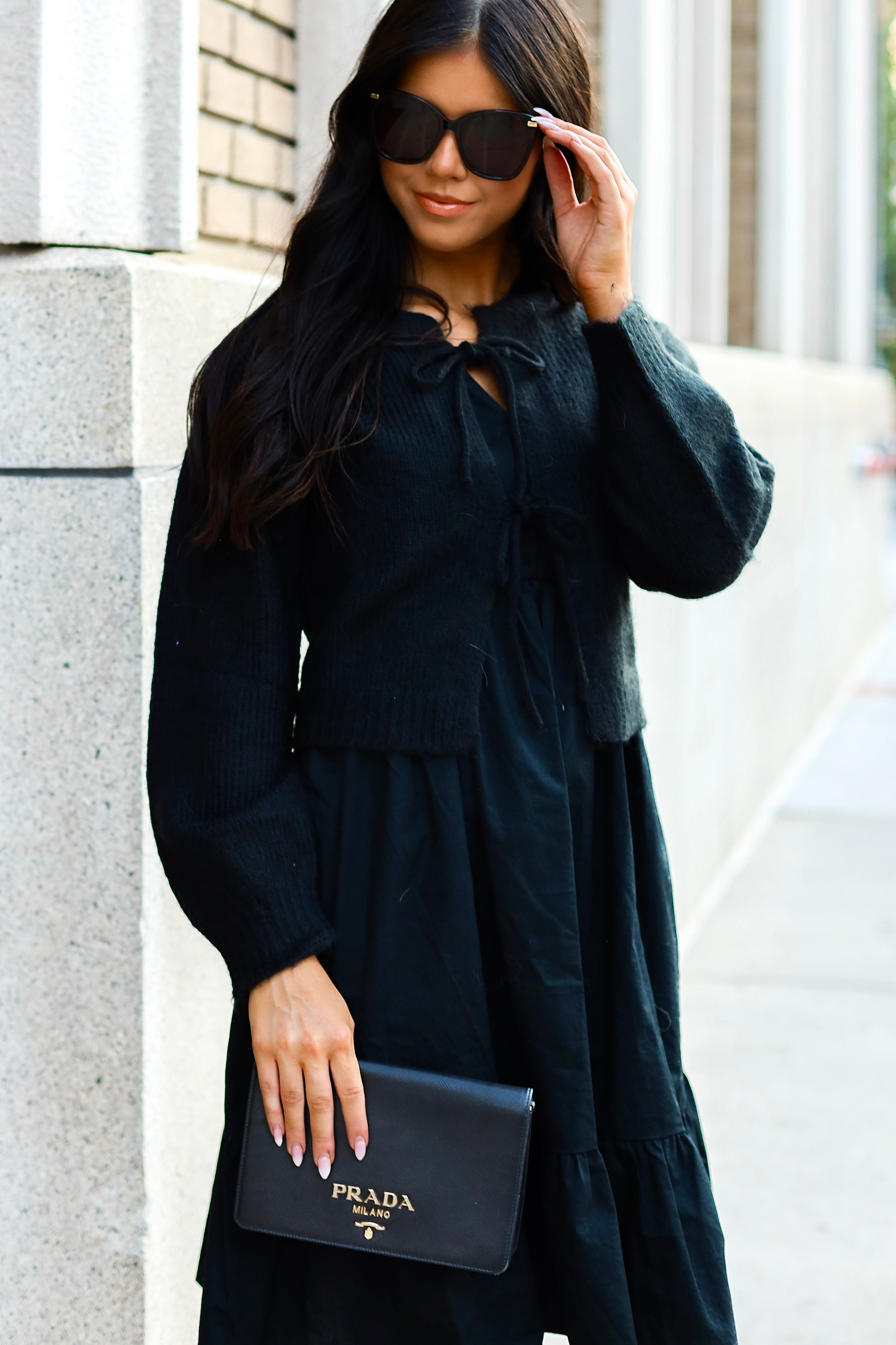 Bow Front Crop Sweater