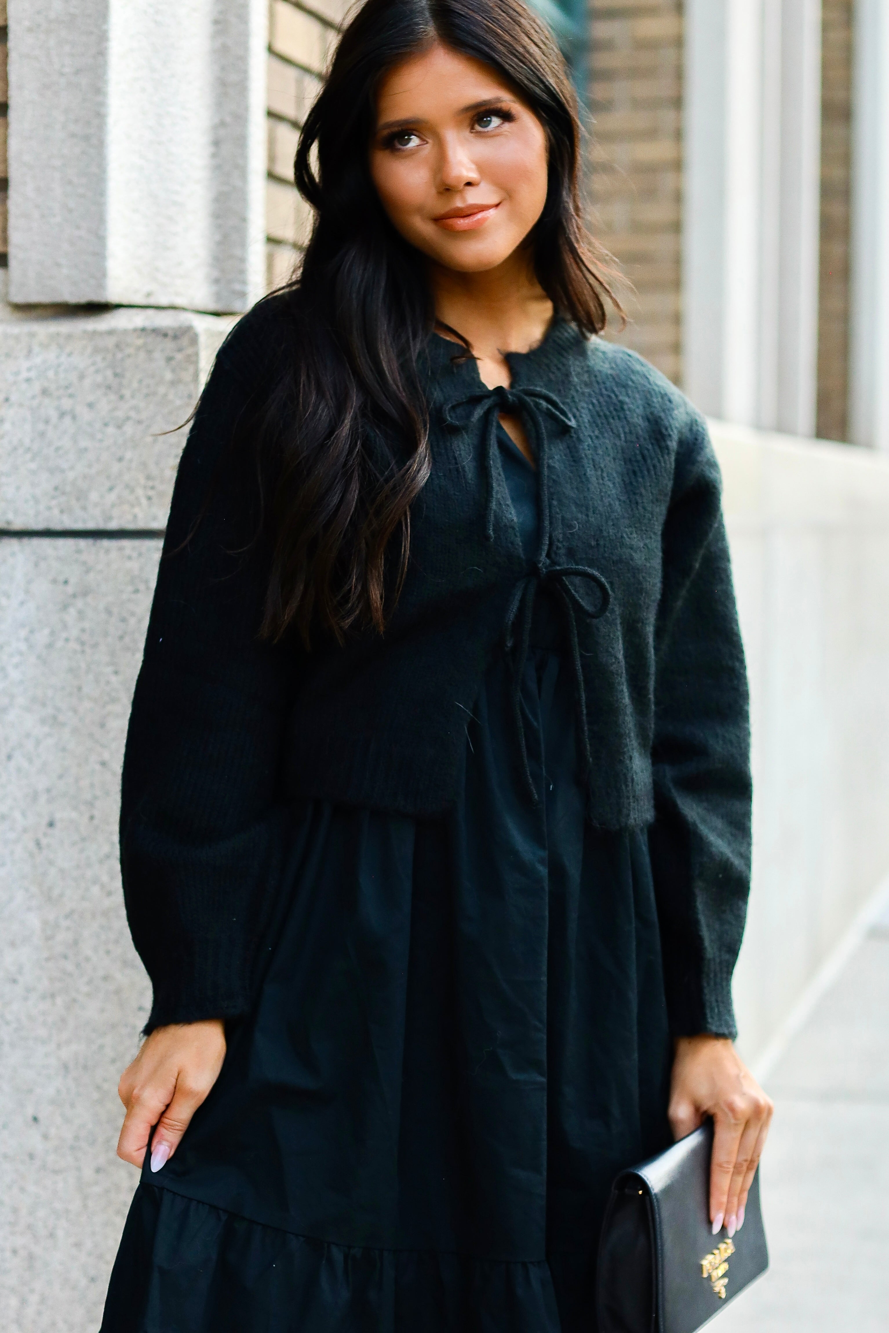 Bow Front Crop Sweater