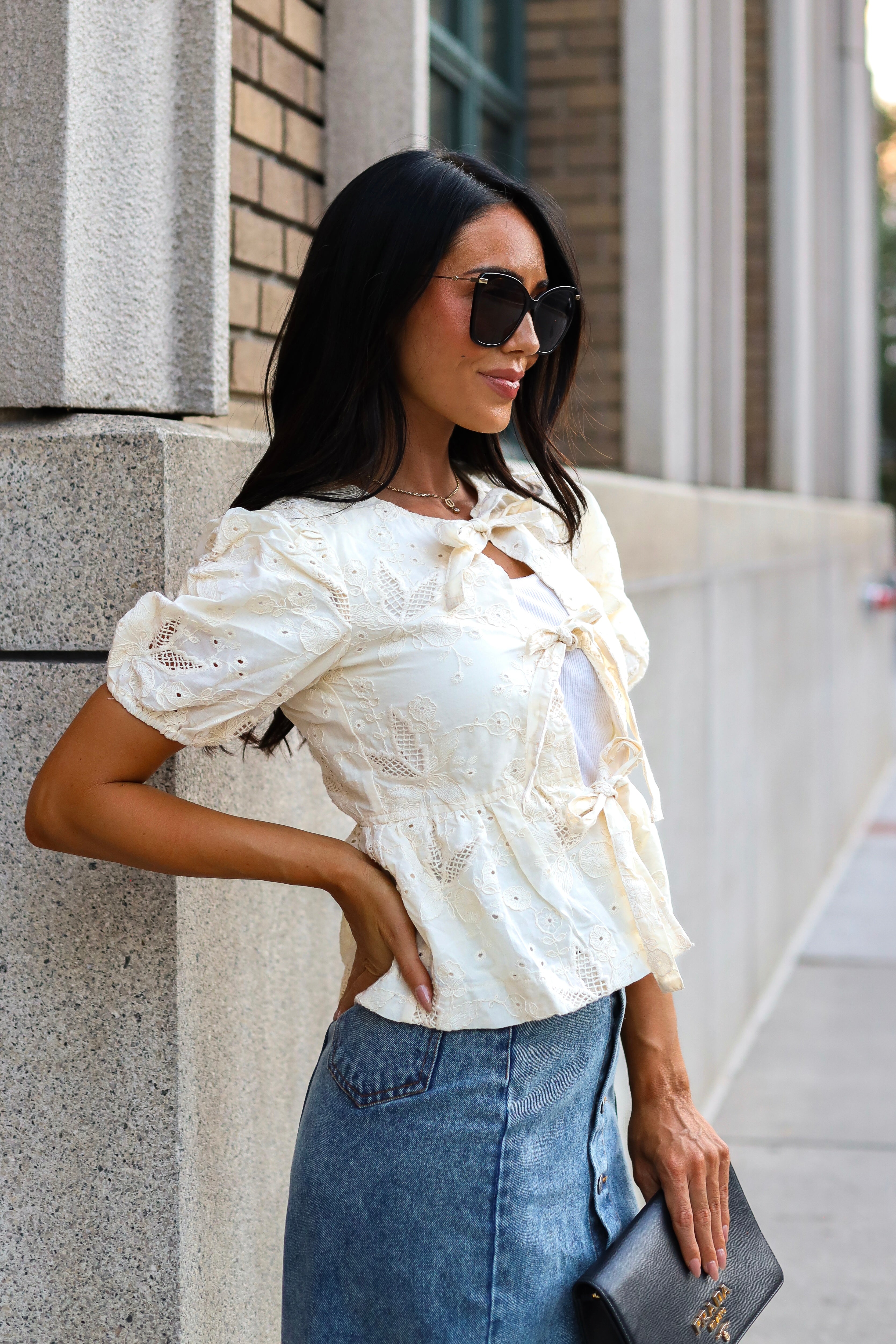 Simply Love Tie Front Blouse