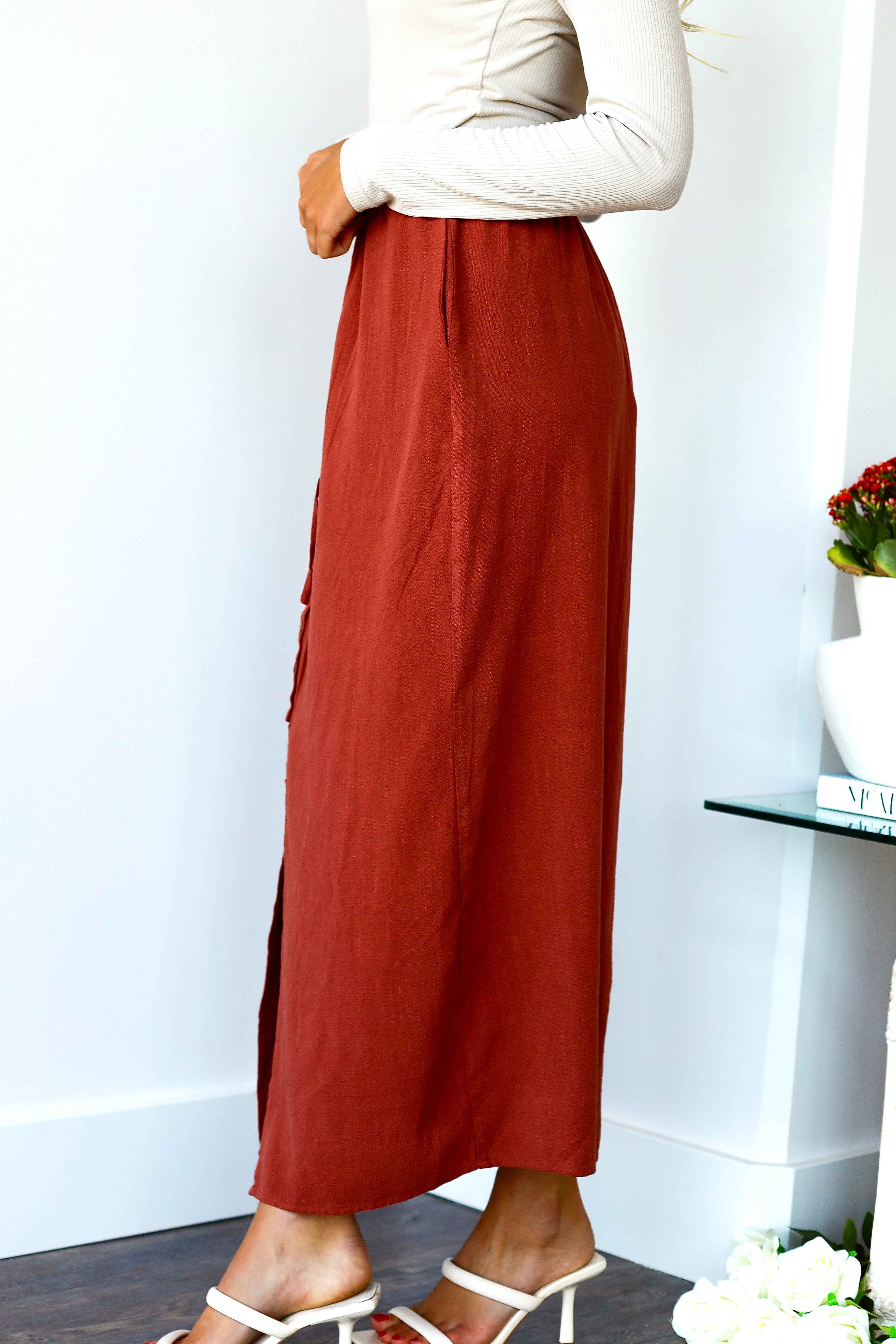 Must Have Button Front Maxi Skirt