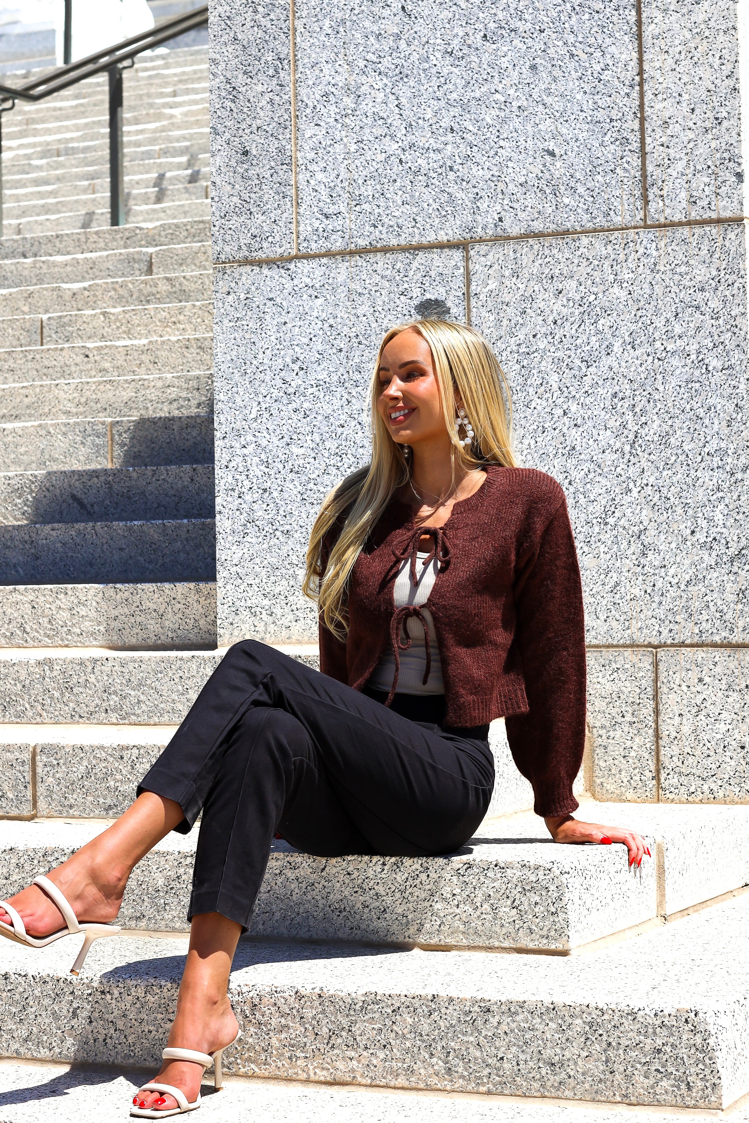 Bow Front Crop Sweater