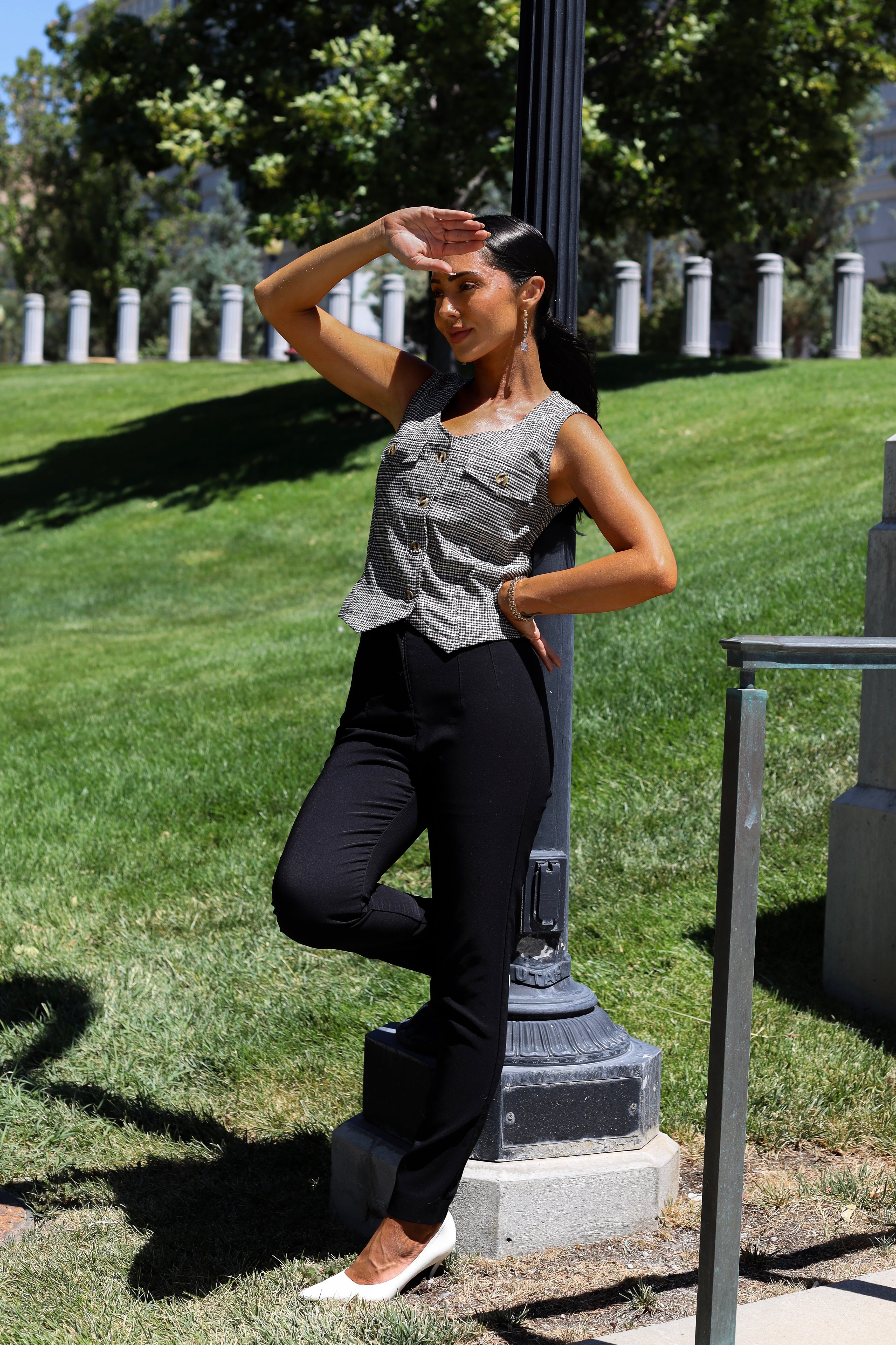 Feeling Breezy Houndstooth Vest