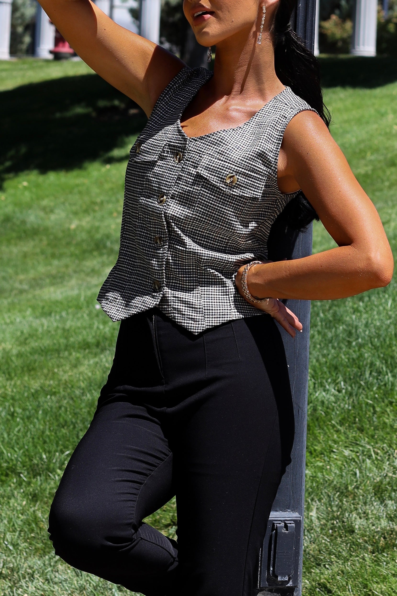 Feeling Breezy Houndstooth Vest