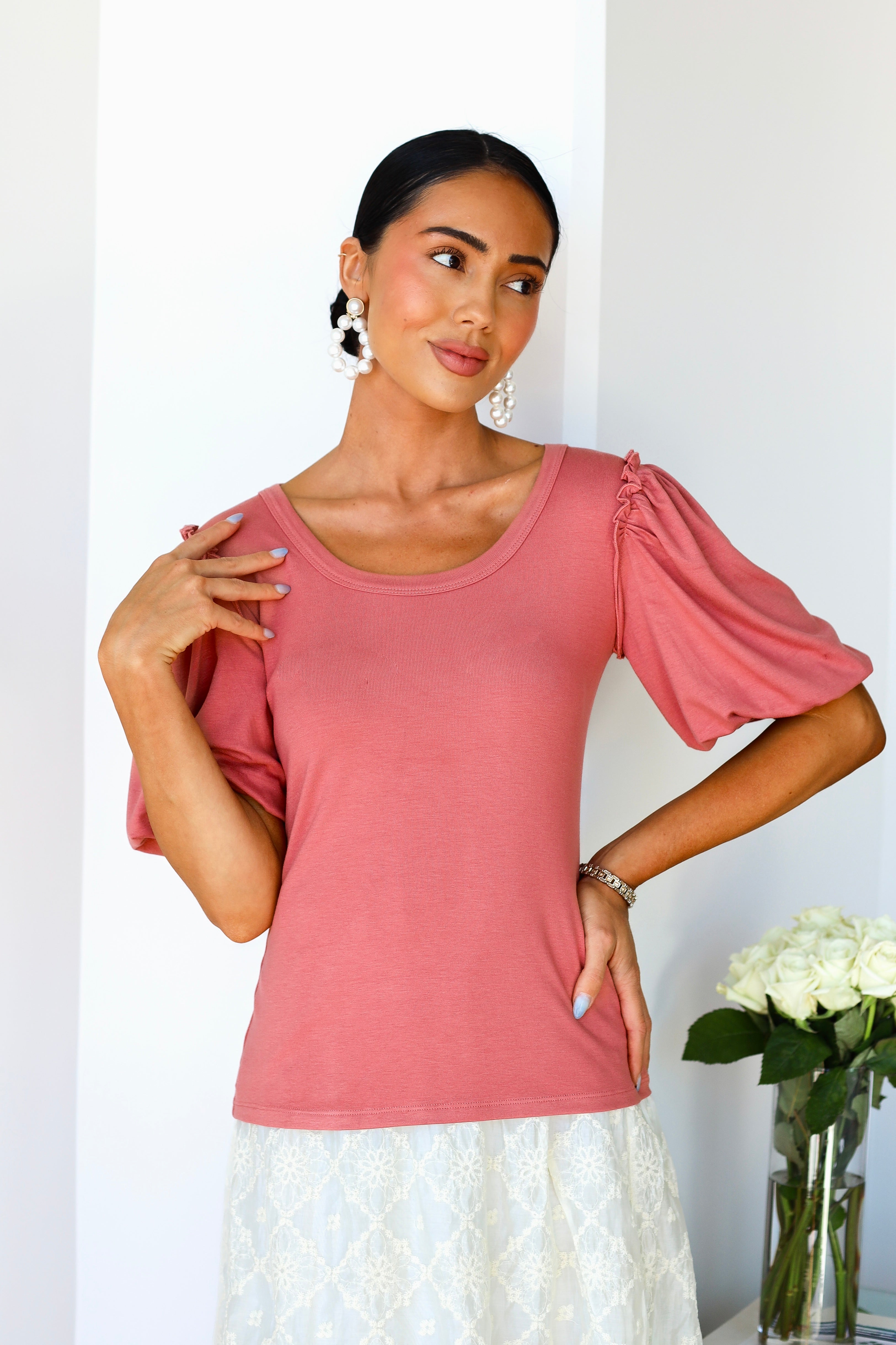 Bubble Sleeve Blouse