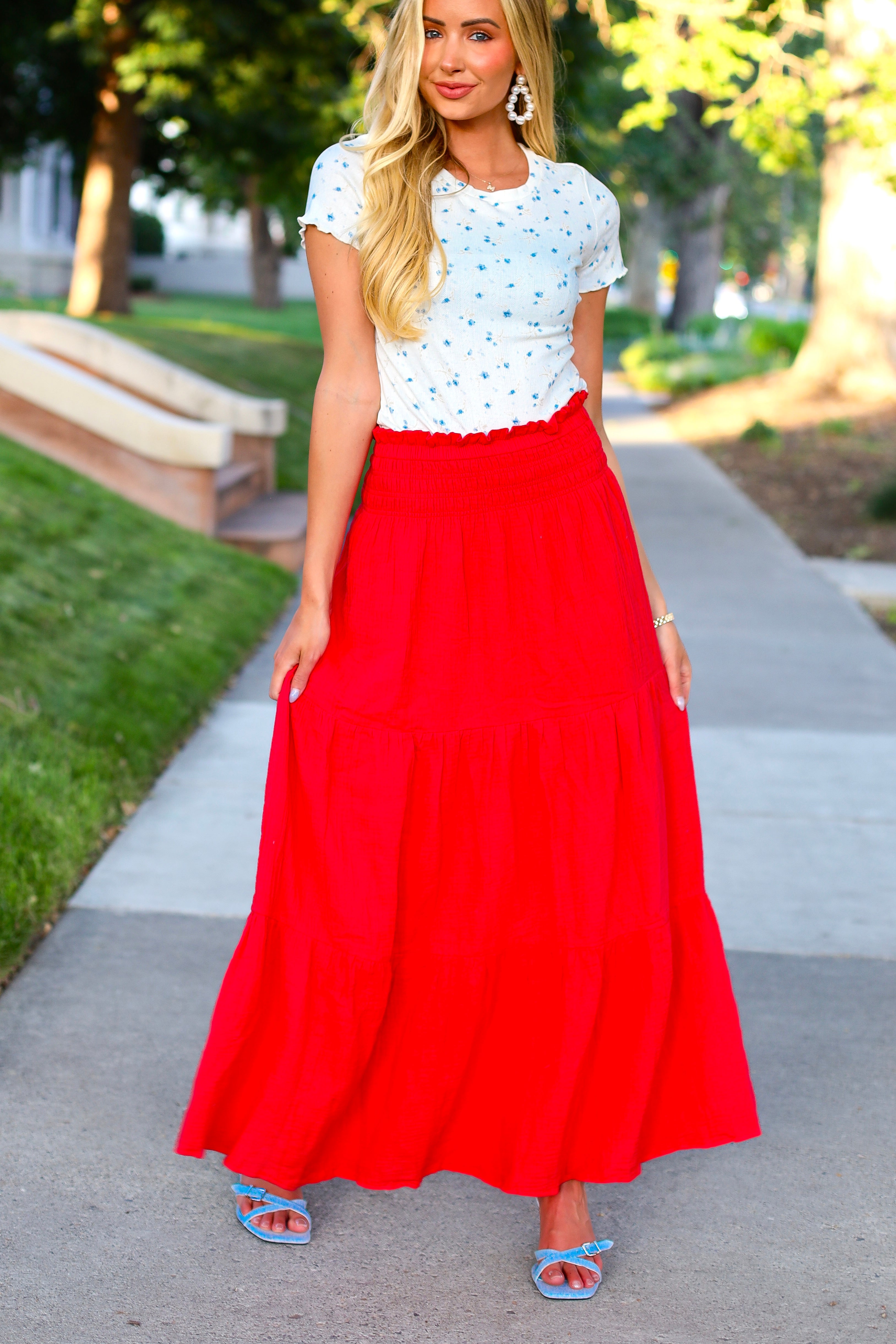 Met My Match Gauze Maxi Skirt