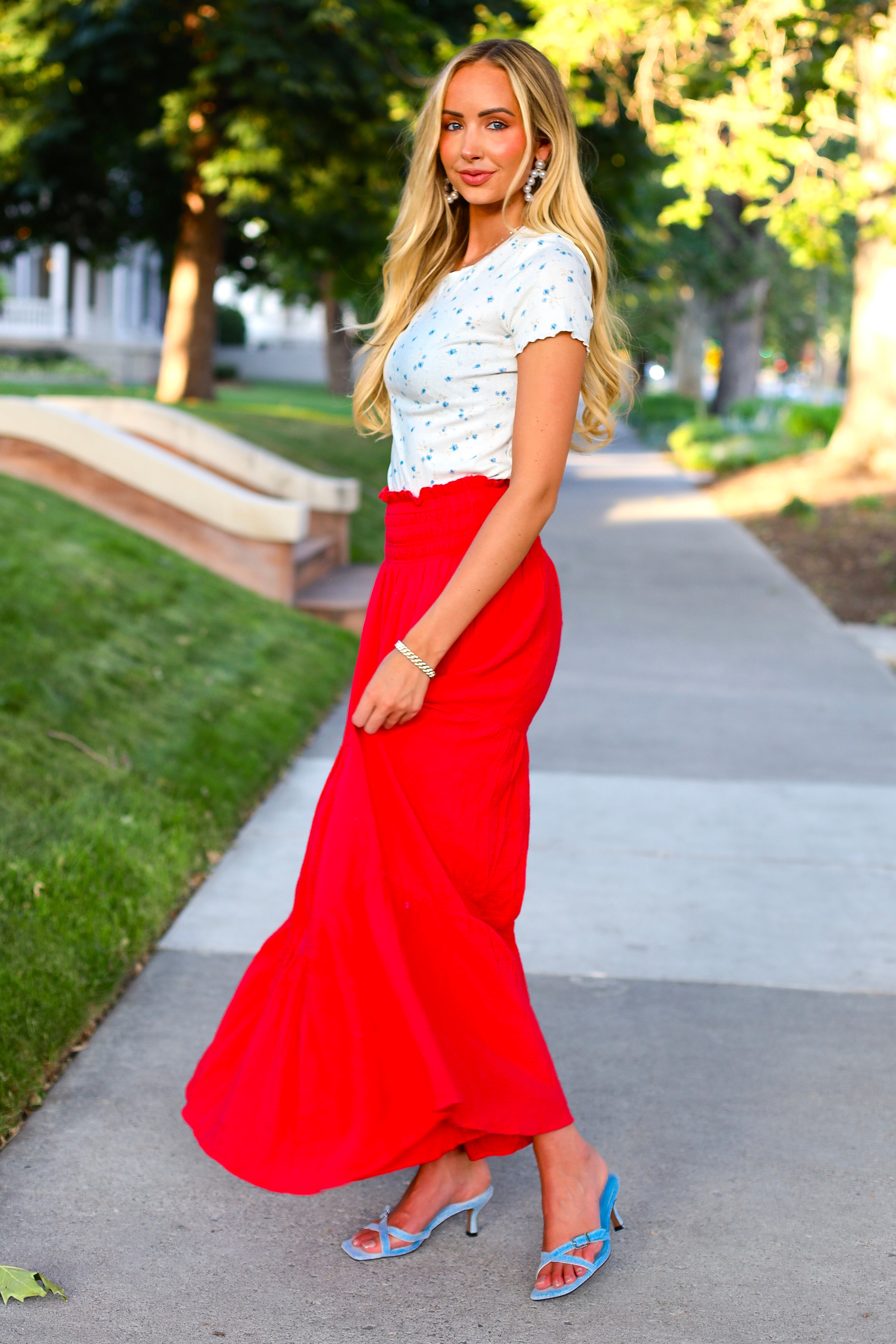 Met My Match Gauze Maxi Skirt