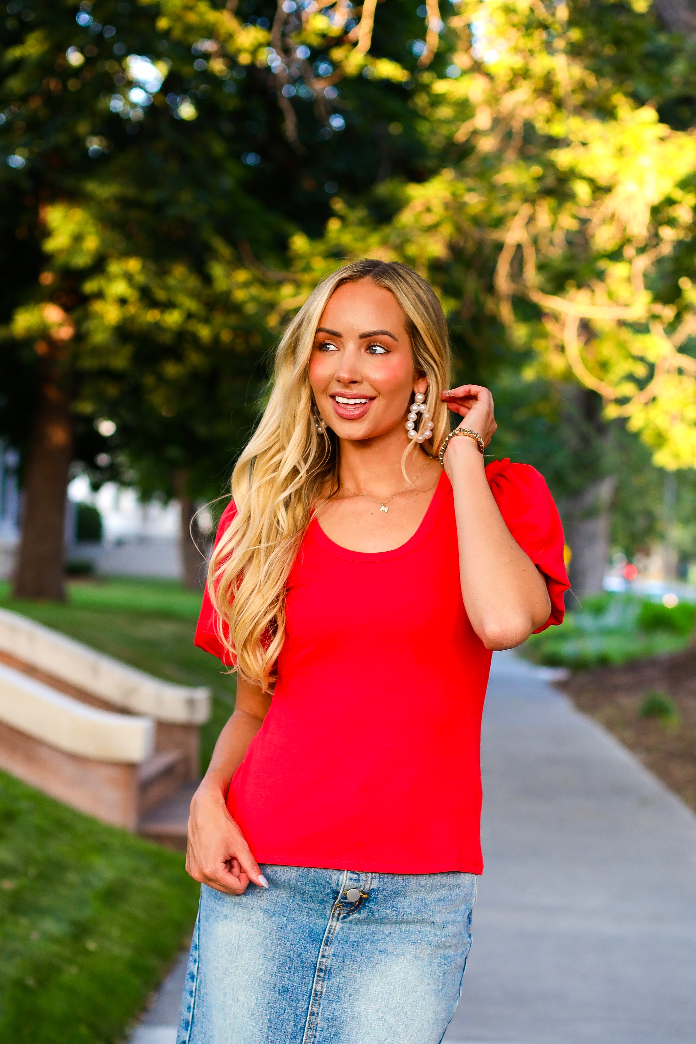 Bubble Sleeve Blouse