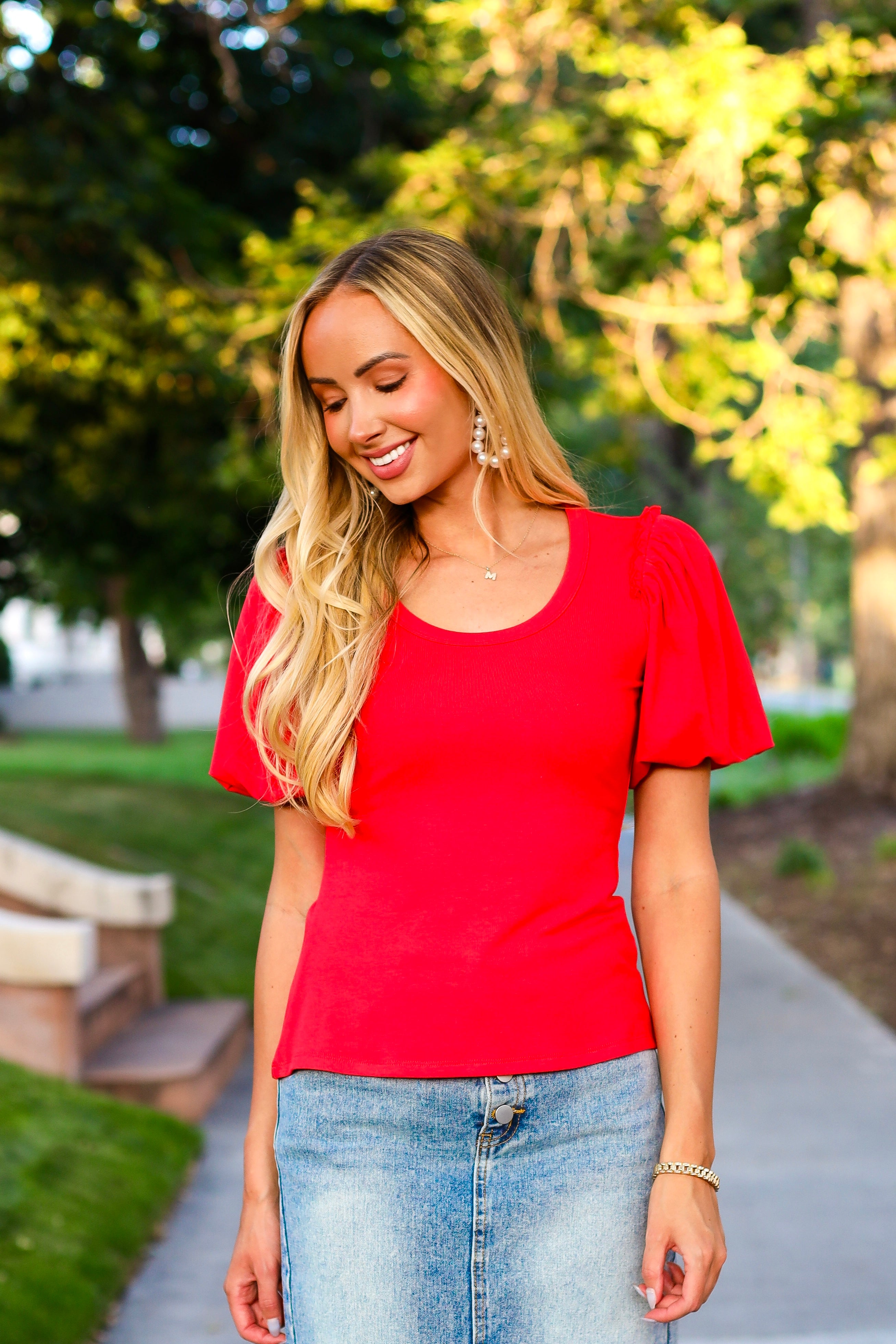 Bubble Sleeve Blouse