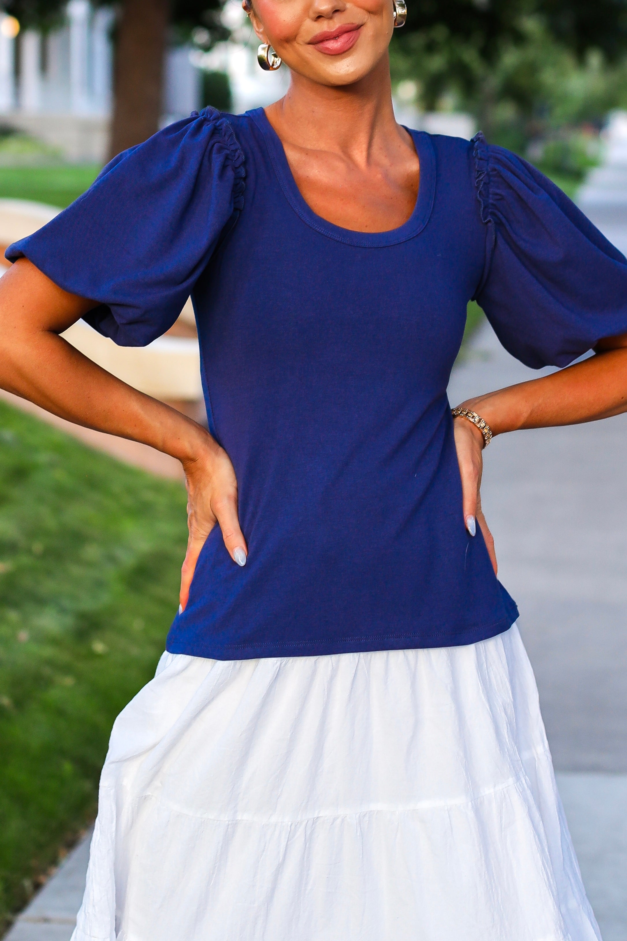 Bubble Sleeve Blouse