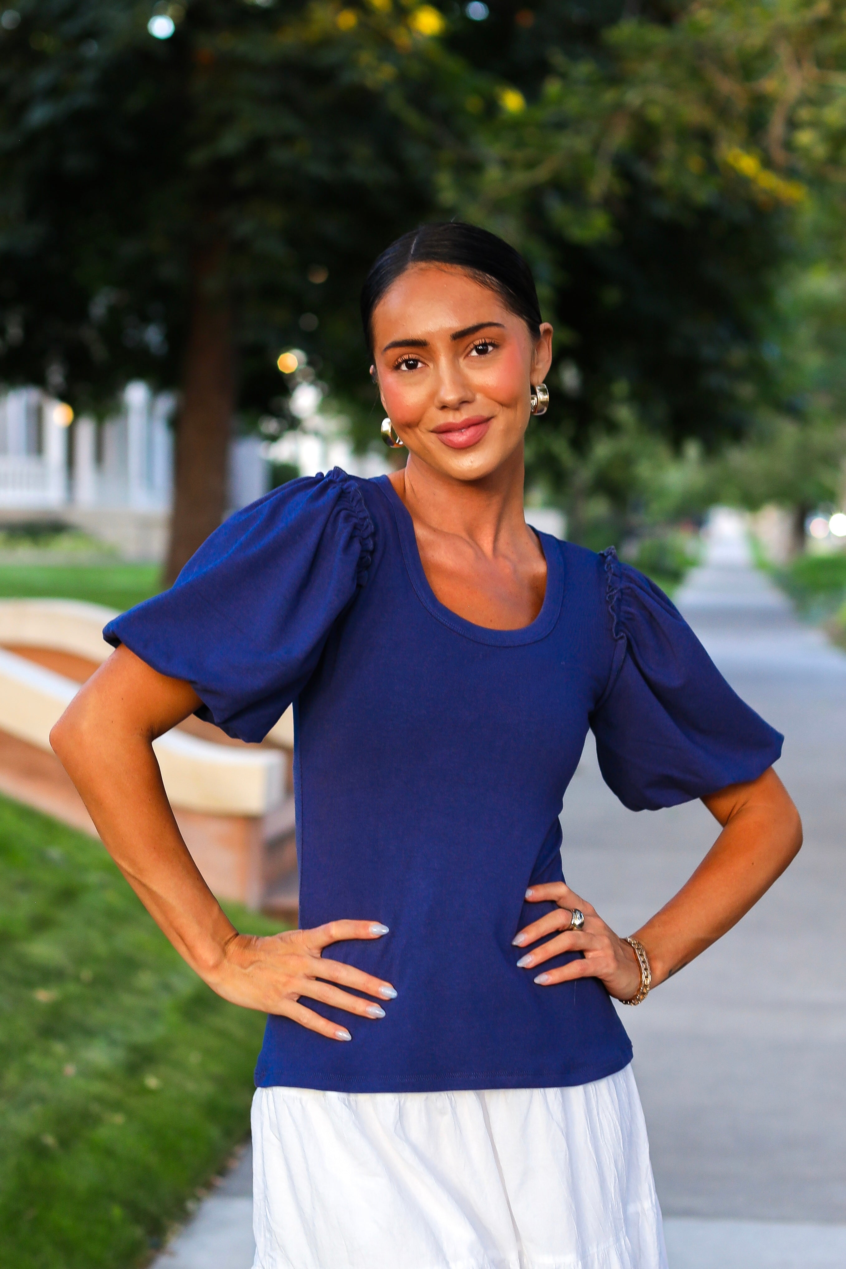 Bubble Sleeve Blouse