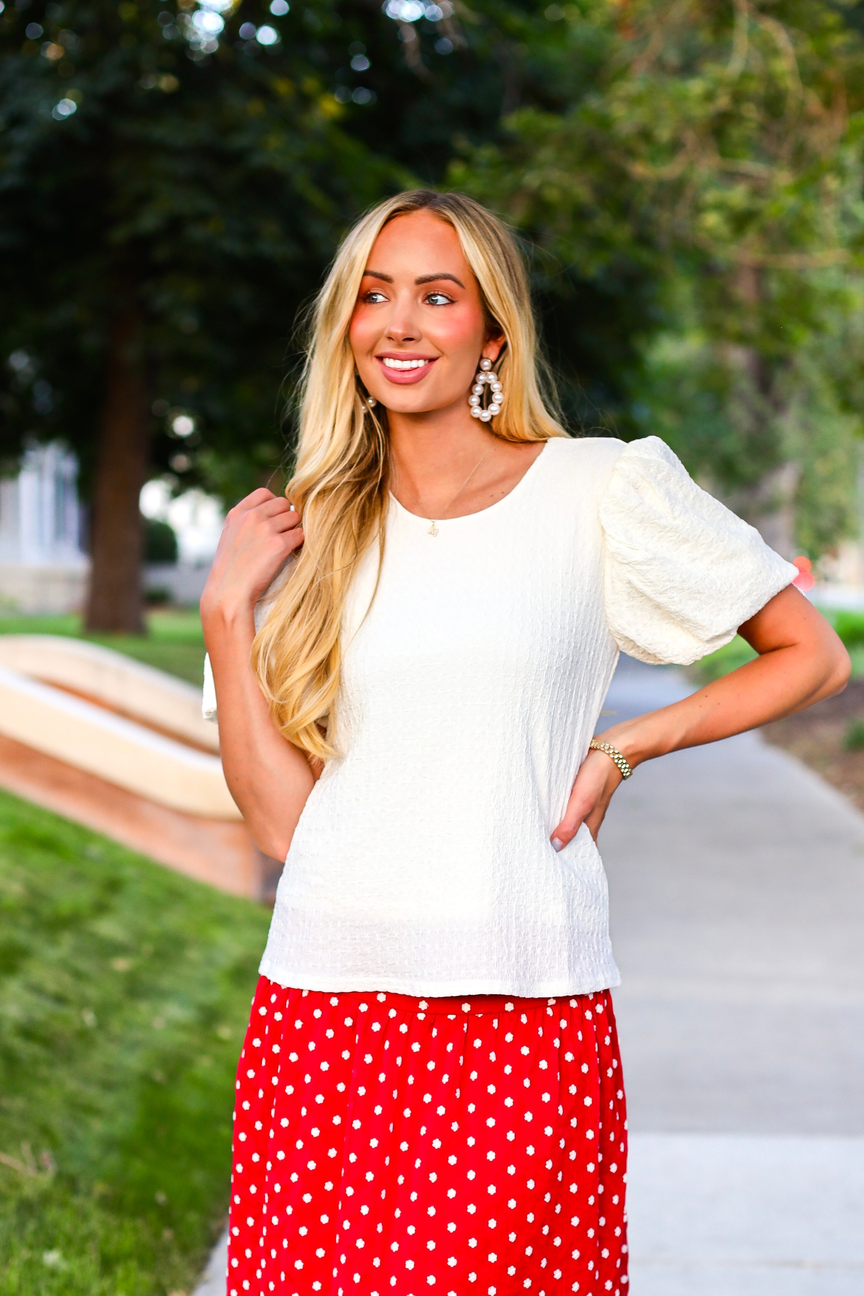 Textured Puff Sleeve Top