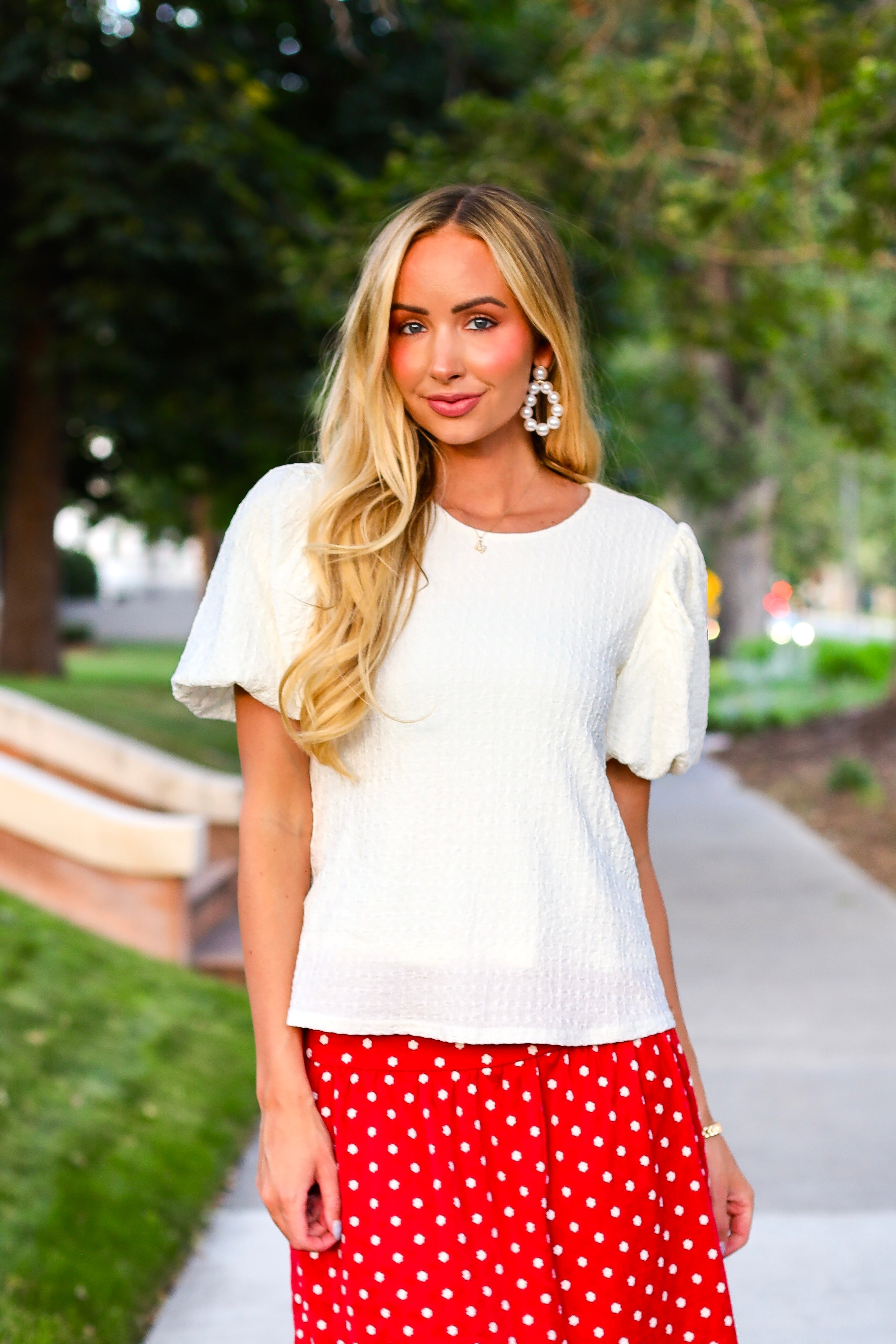 Textured Puff Sleeve Top