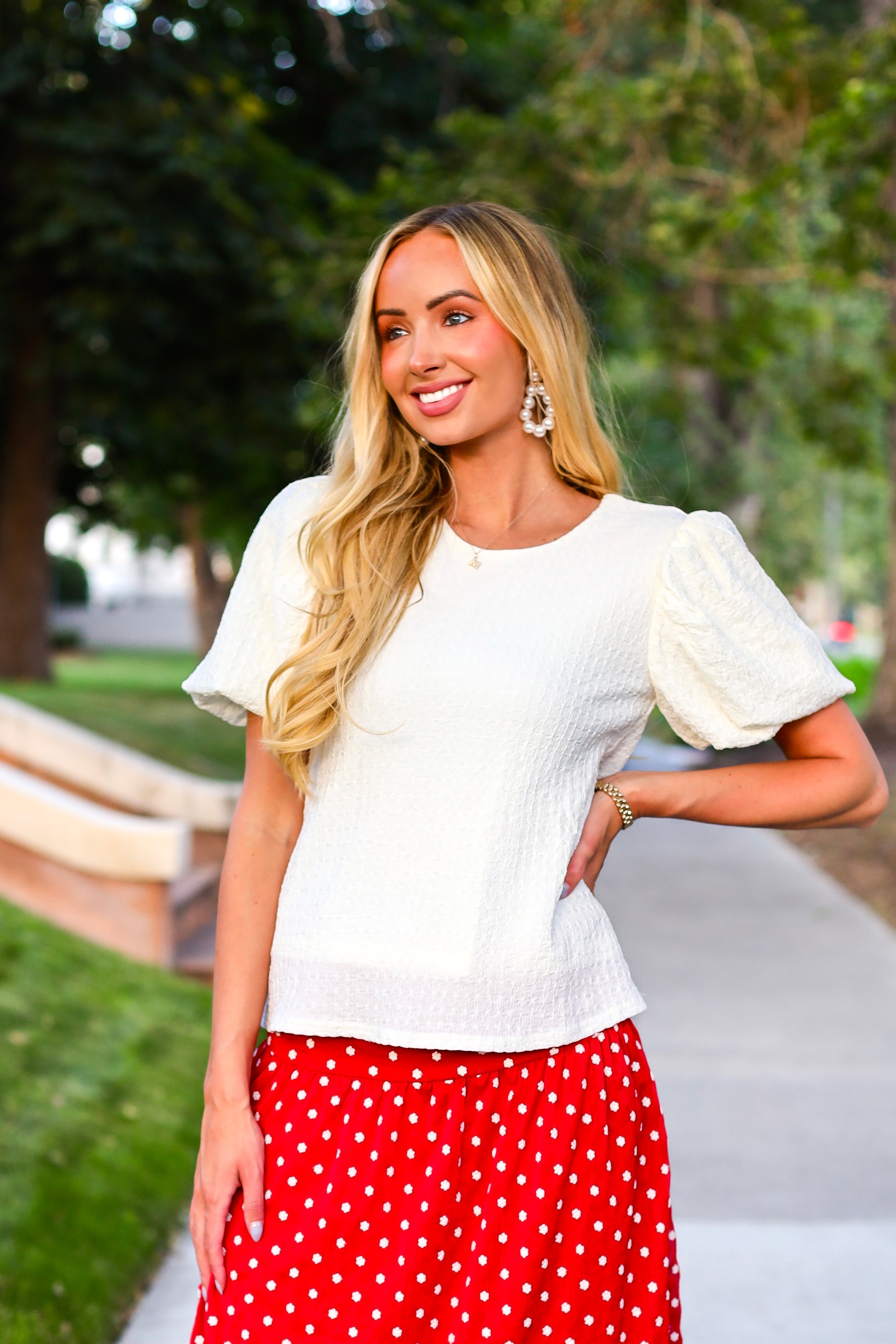 Textured Puff Sleeve Top