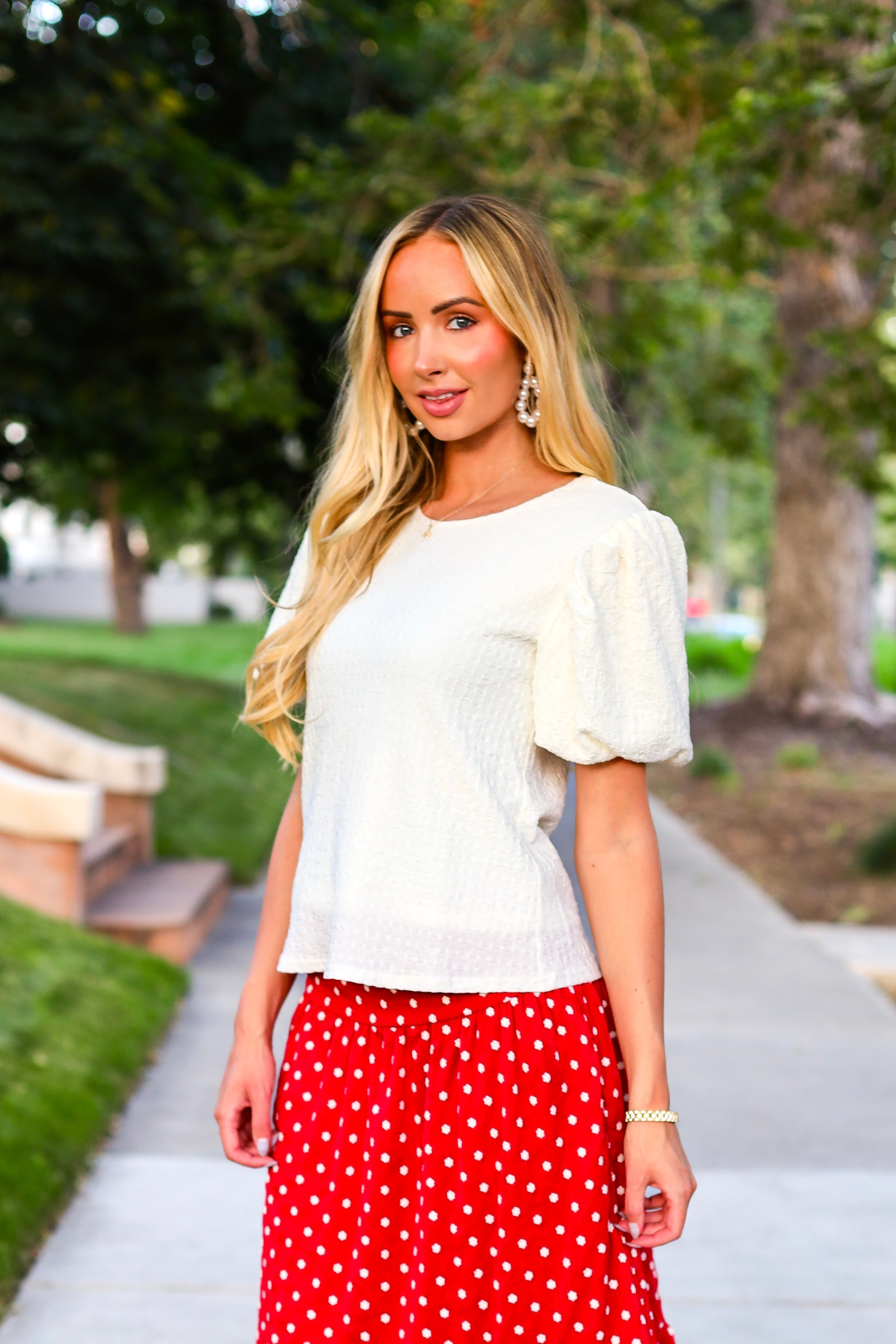 Textured Puff Sleeve Top