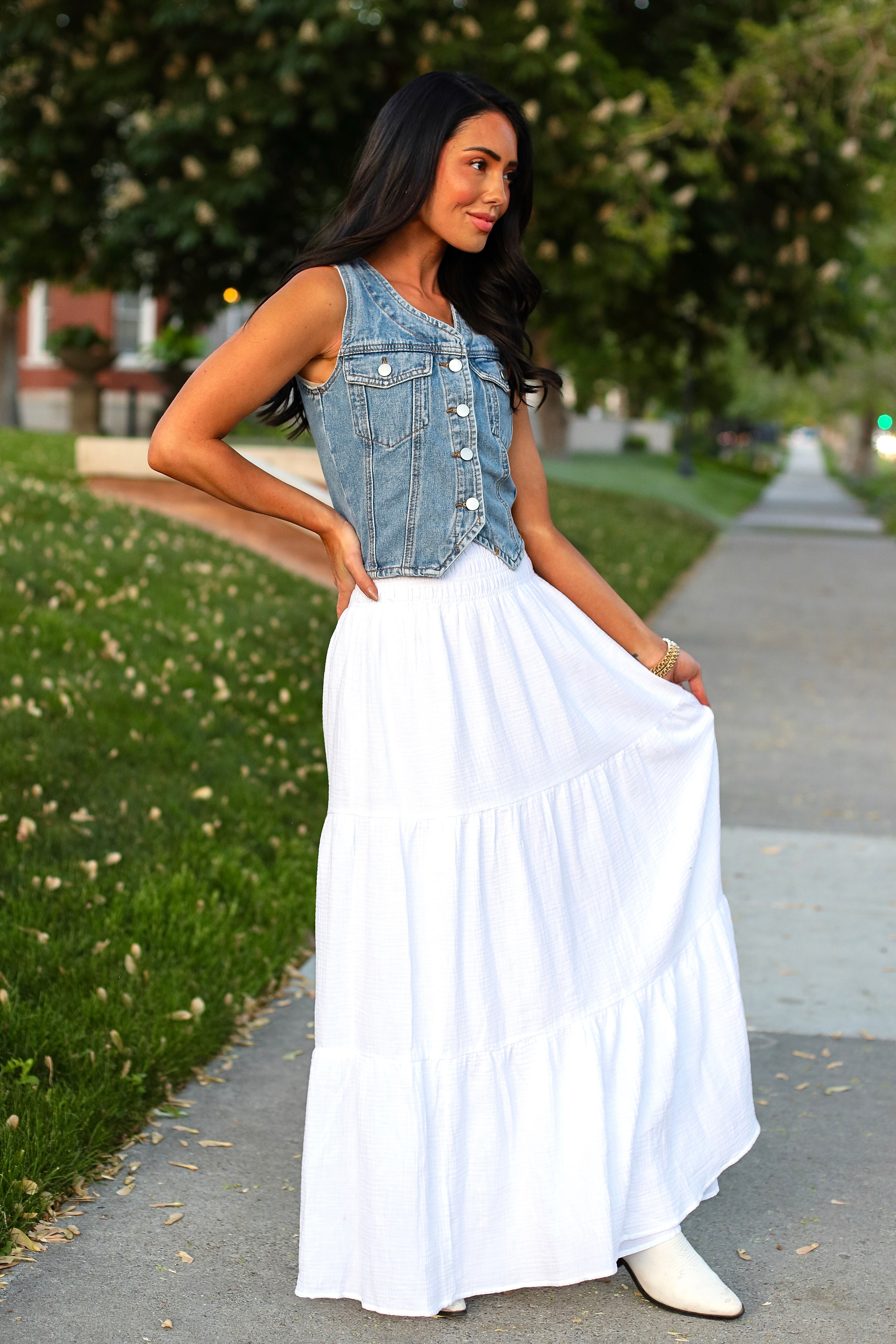 Met My Match Gauze Maxi Skirt