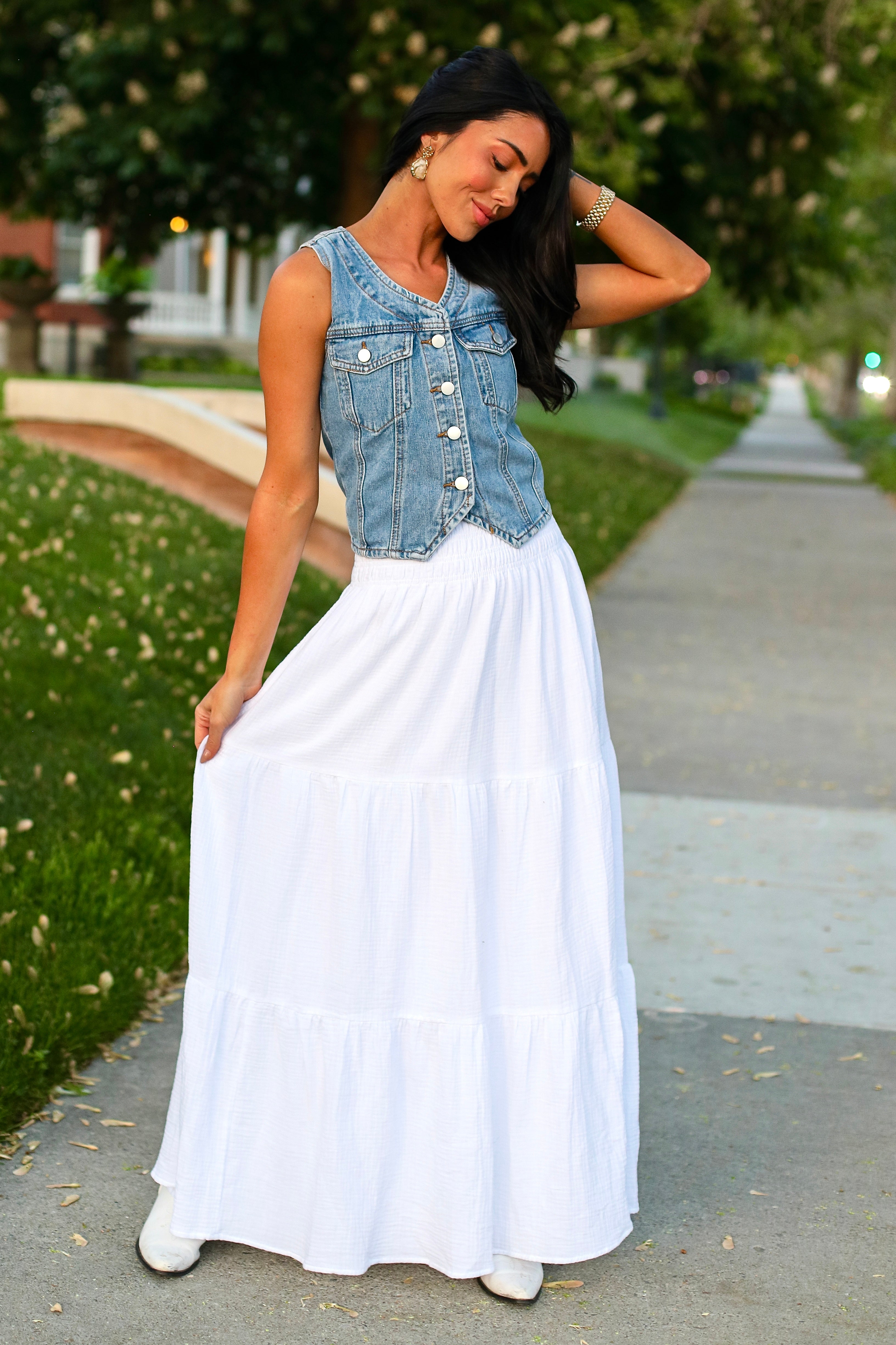 Met My Match Gauze Maxi Skirt