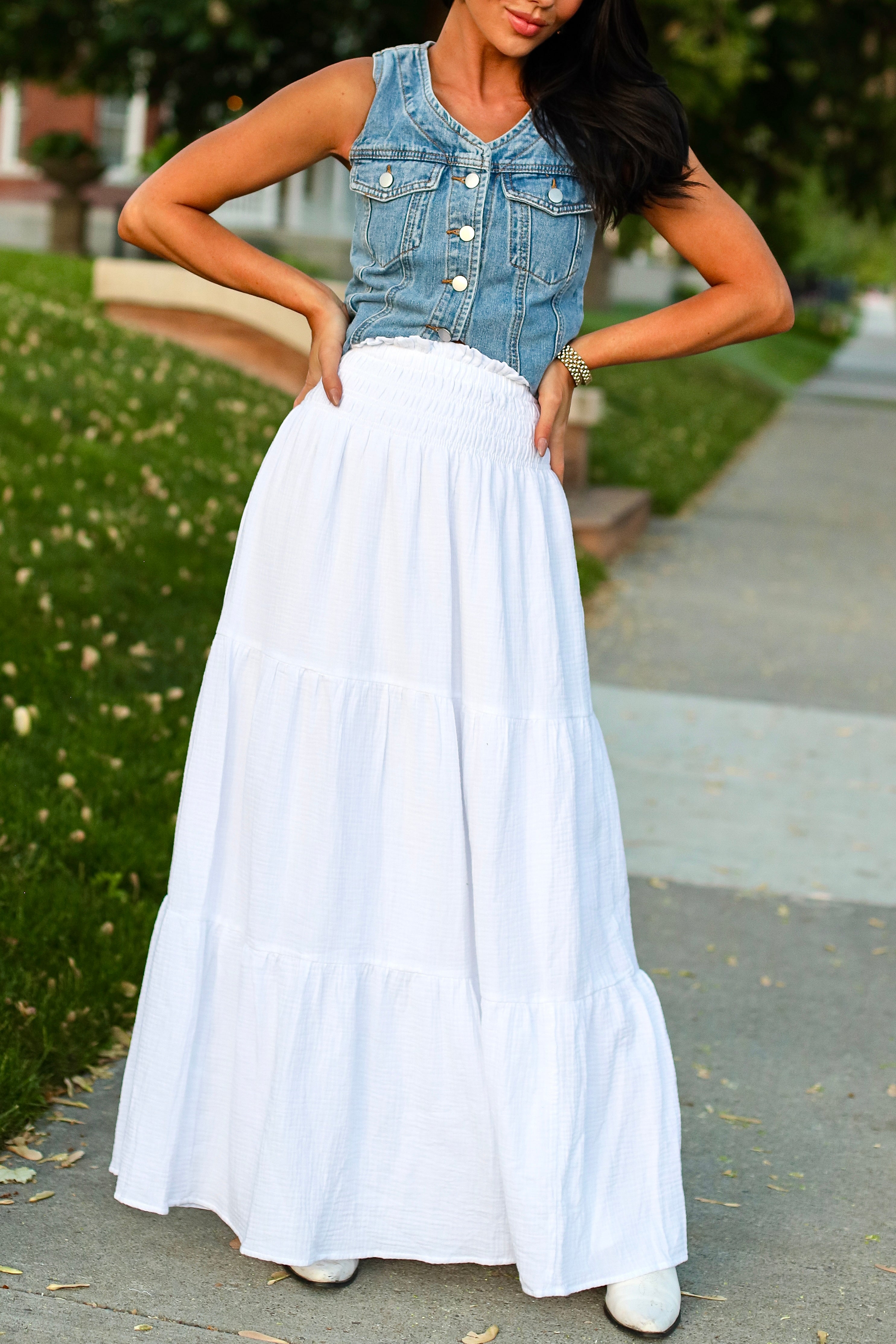 Met My Match Gauze Maxi Skirt