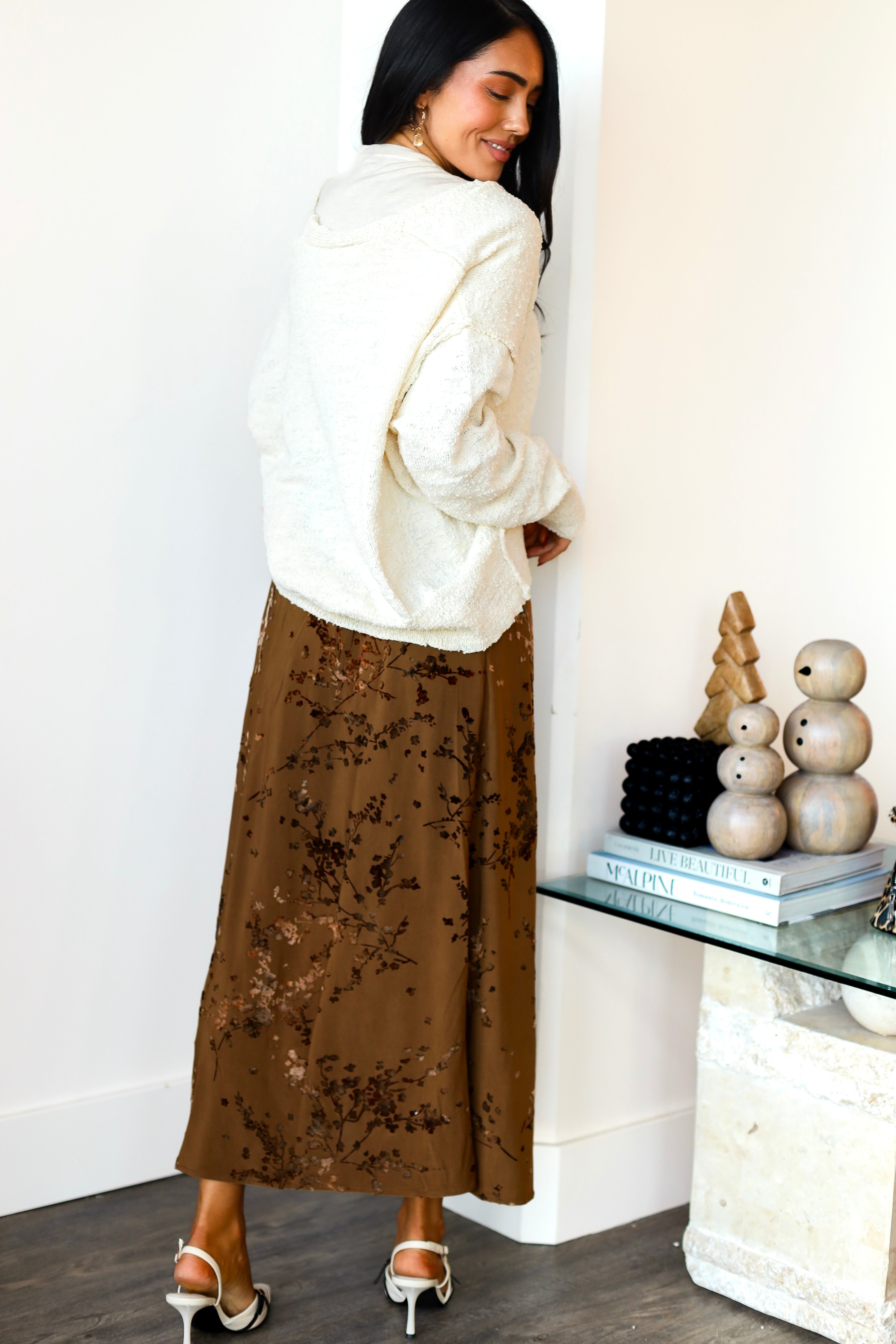 Button Front Drop Sleeve Cardigan