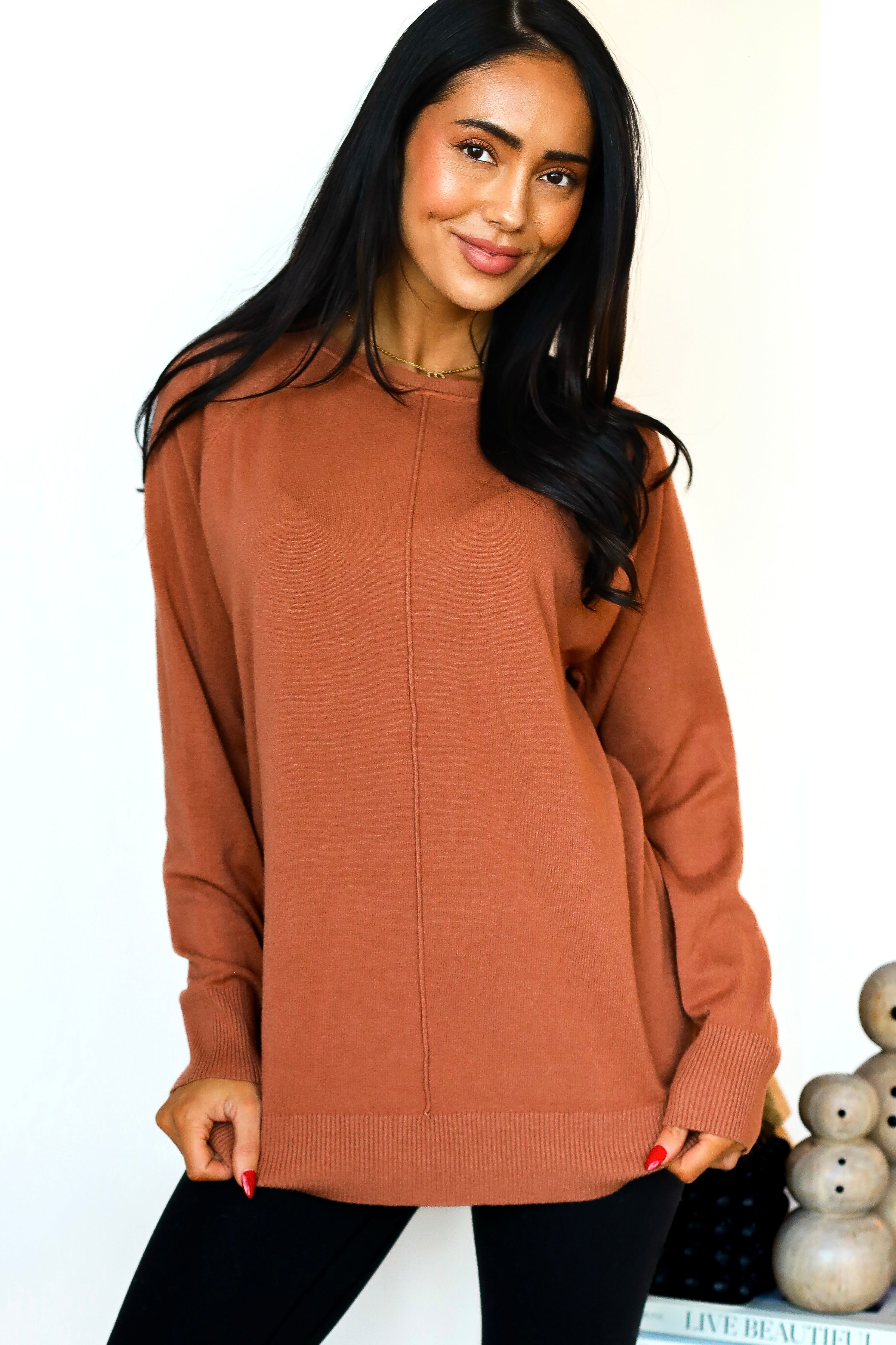 Soft Touch Seam Front Sweater