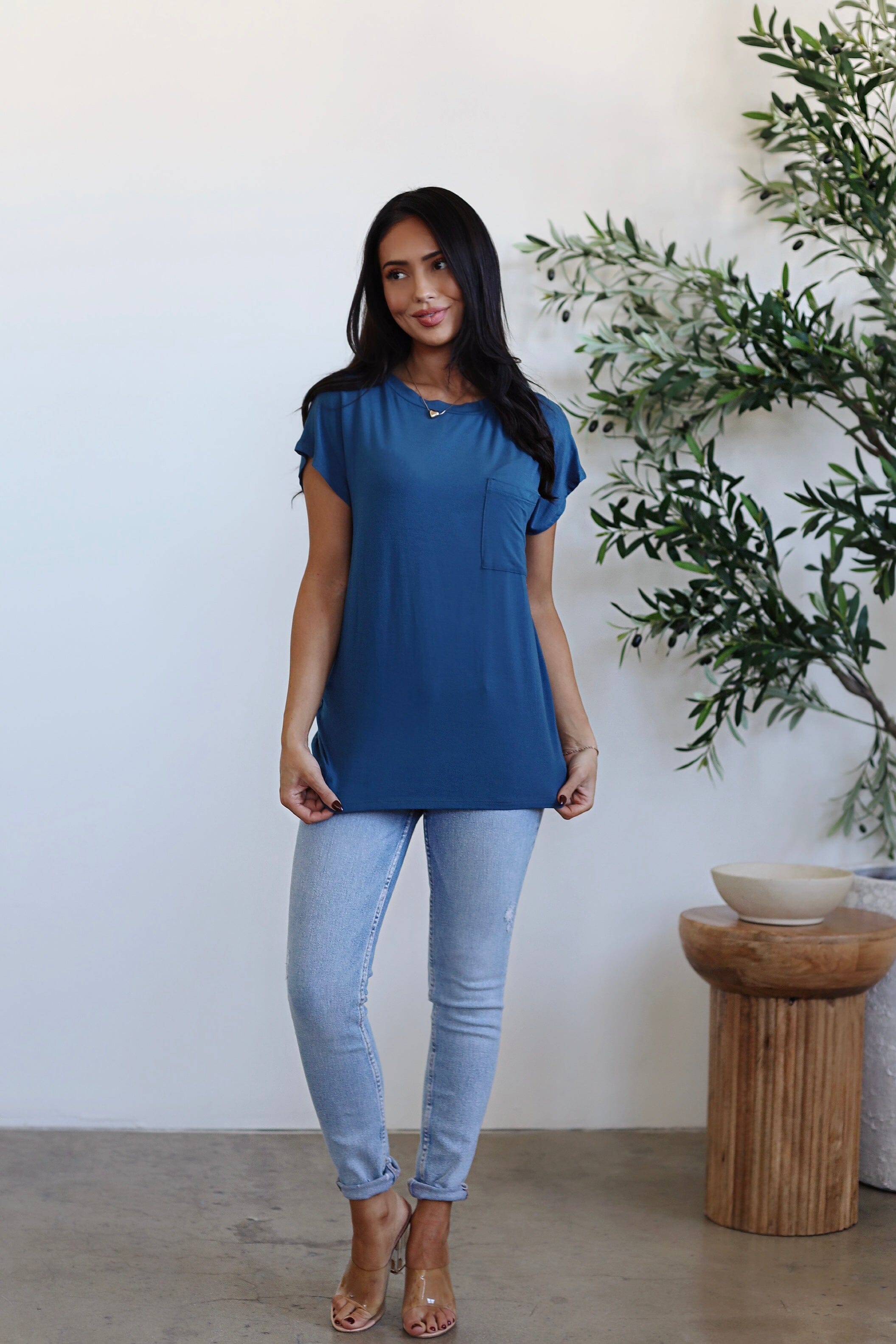 Basically Beautiful Pocket Tee NeeSee's Dresses