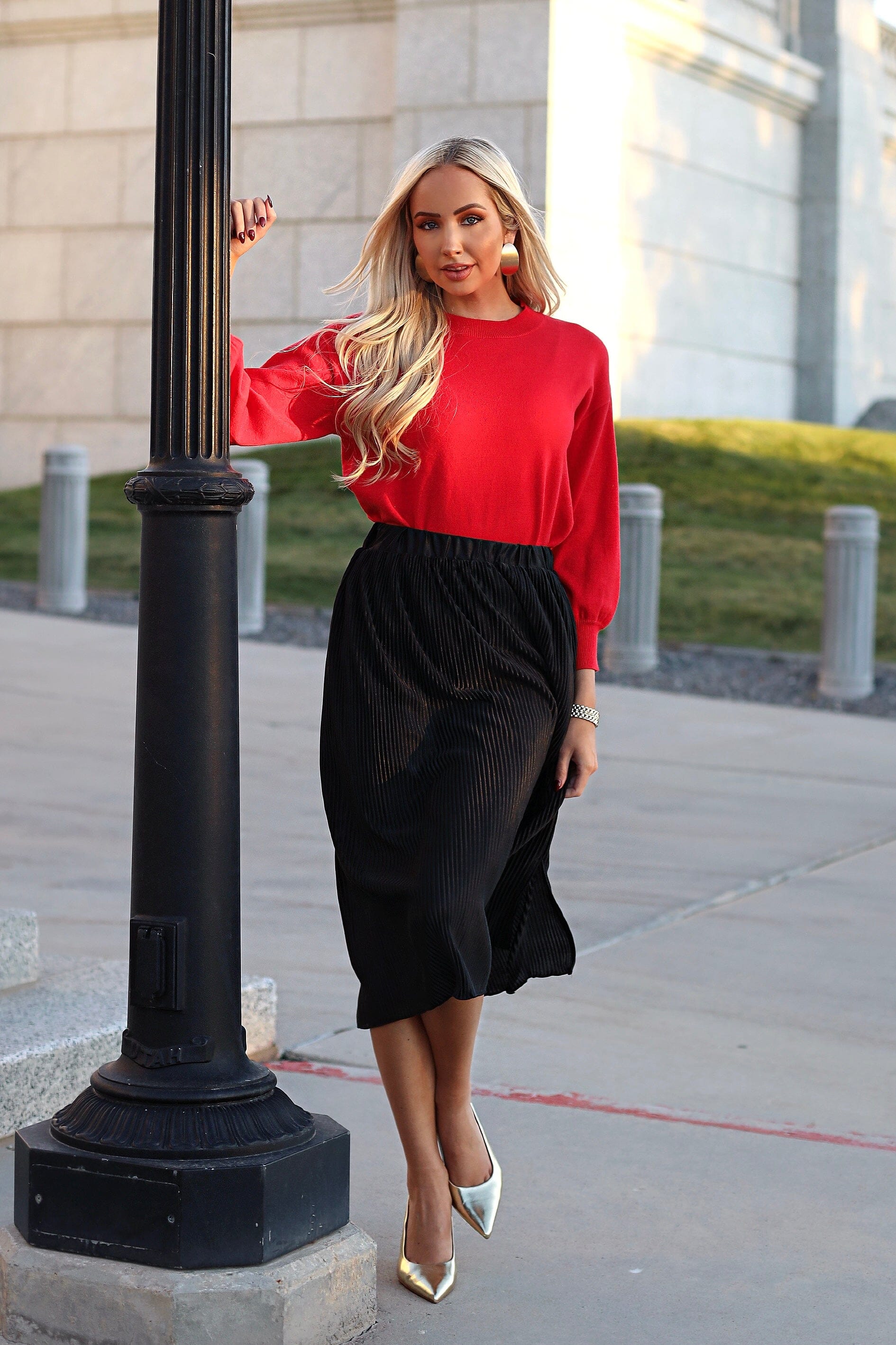 Uptown Down Accordion Skirt Skirts vendor-unknown