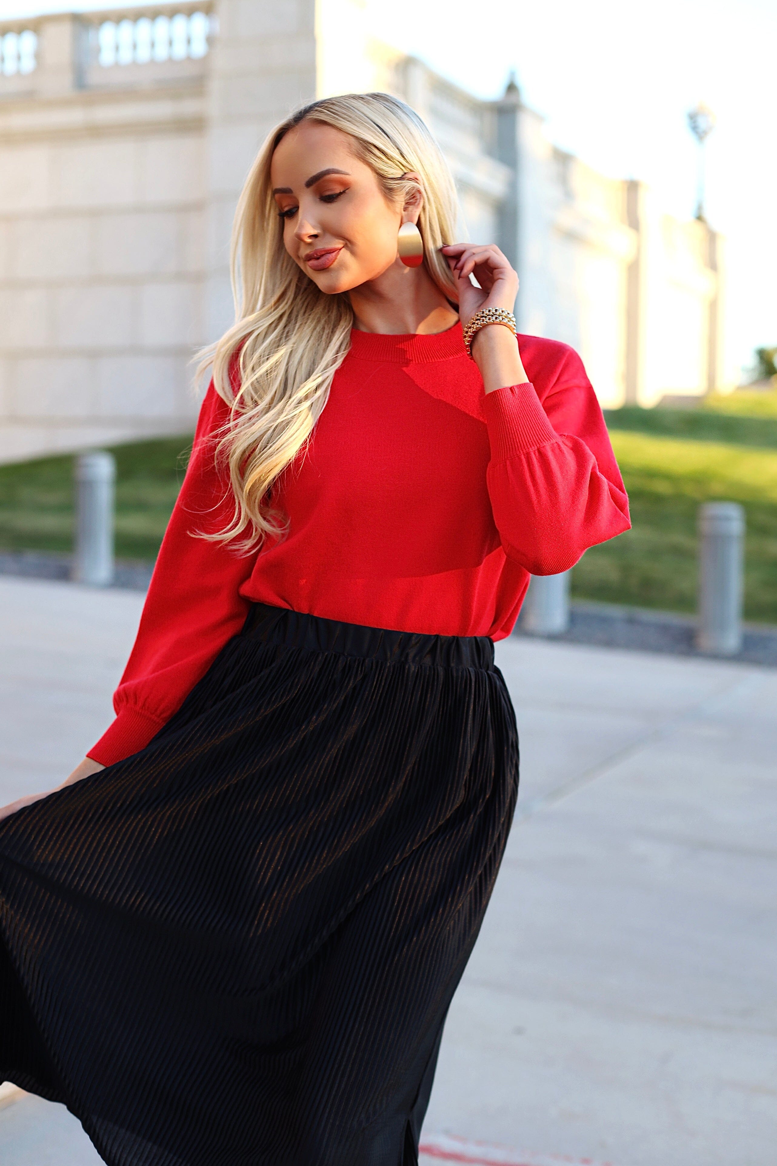 Chill Time Slouchy Sweater Tops vendor-unknown