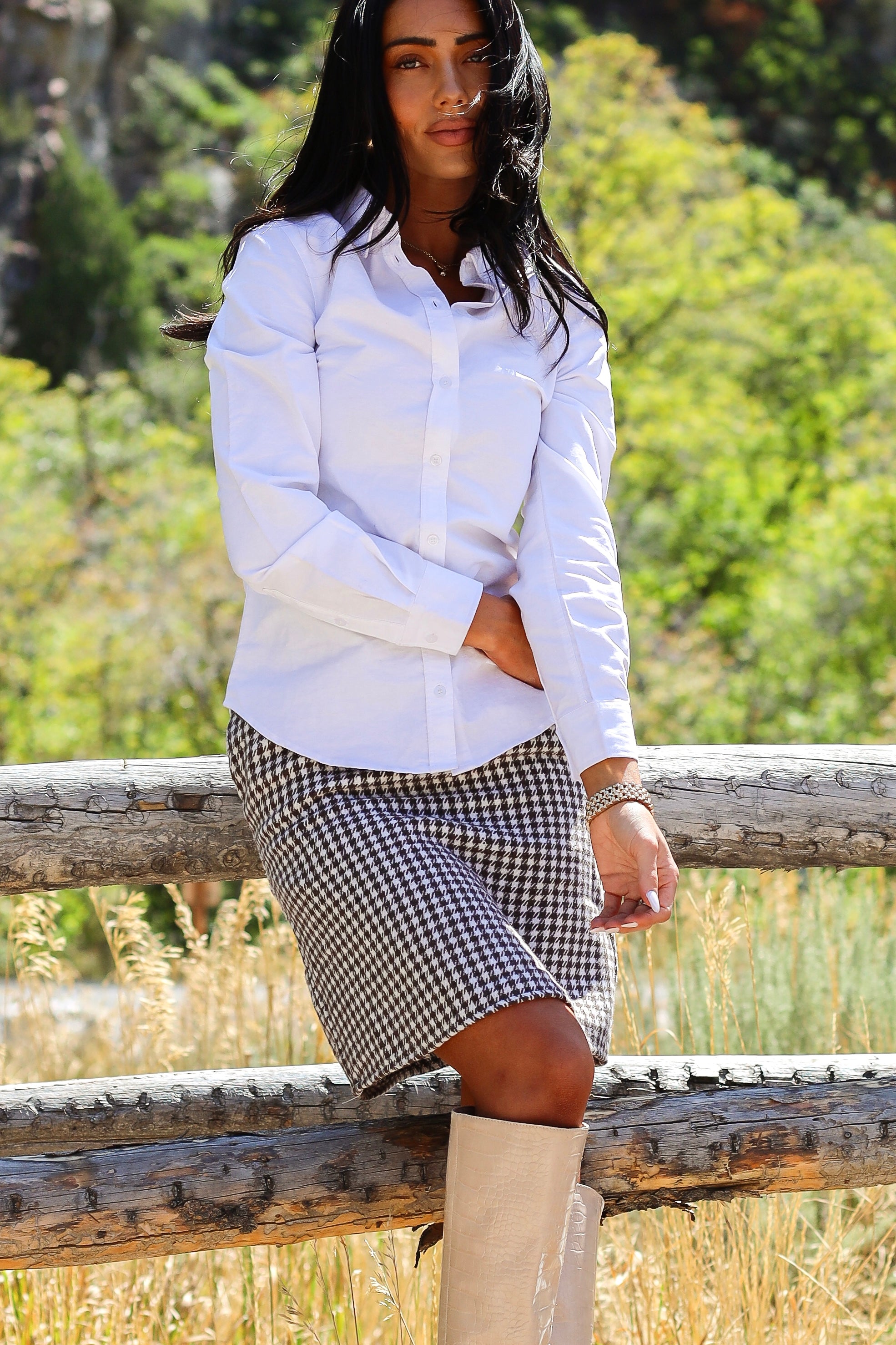 Still My Soul Houndtooth Skirt