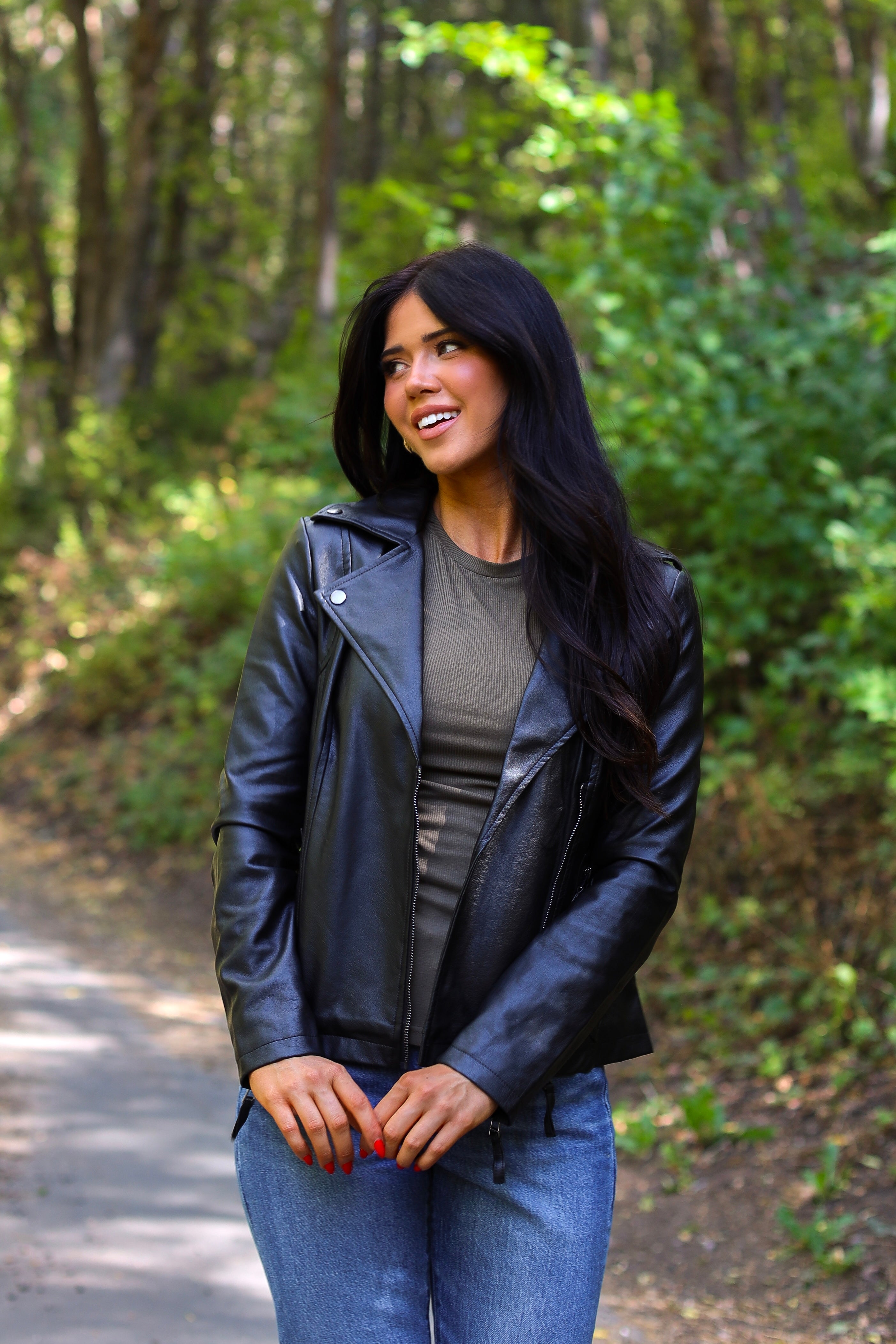 Catching Attention Faux Leather Jacket