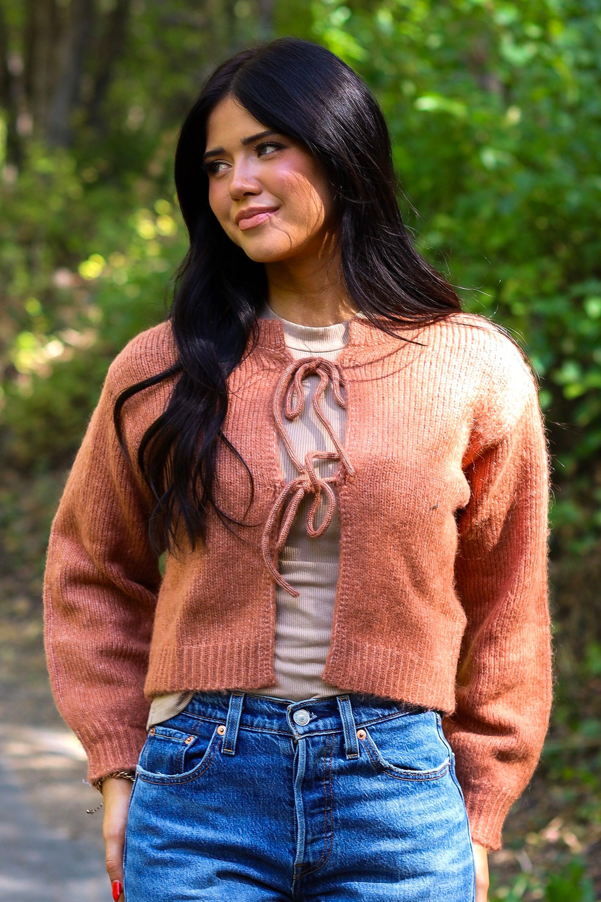 Bow Front Crop Sweater