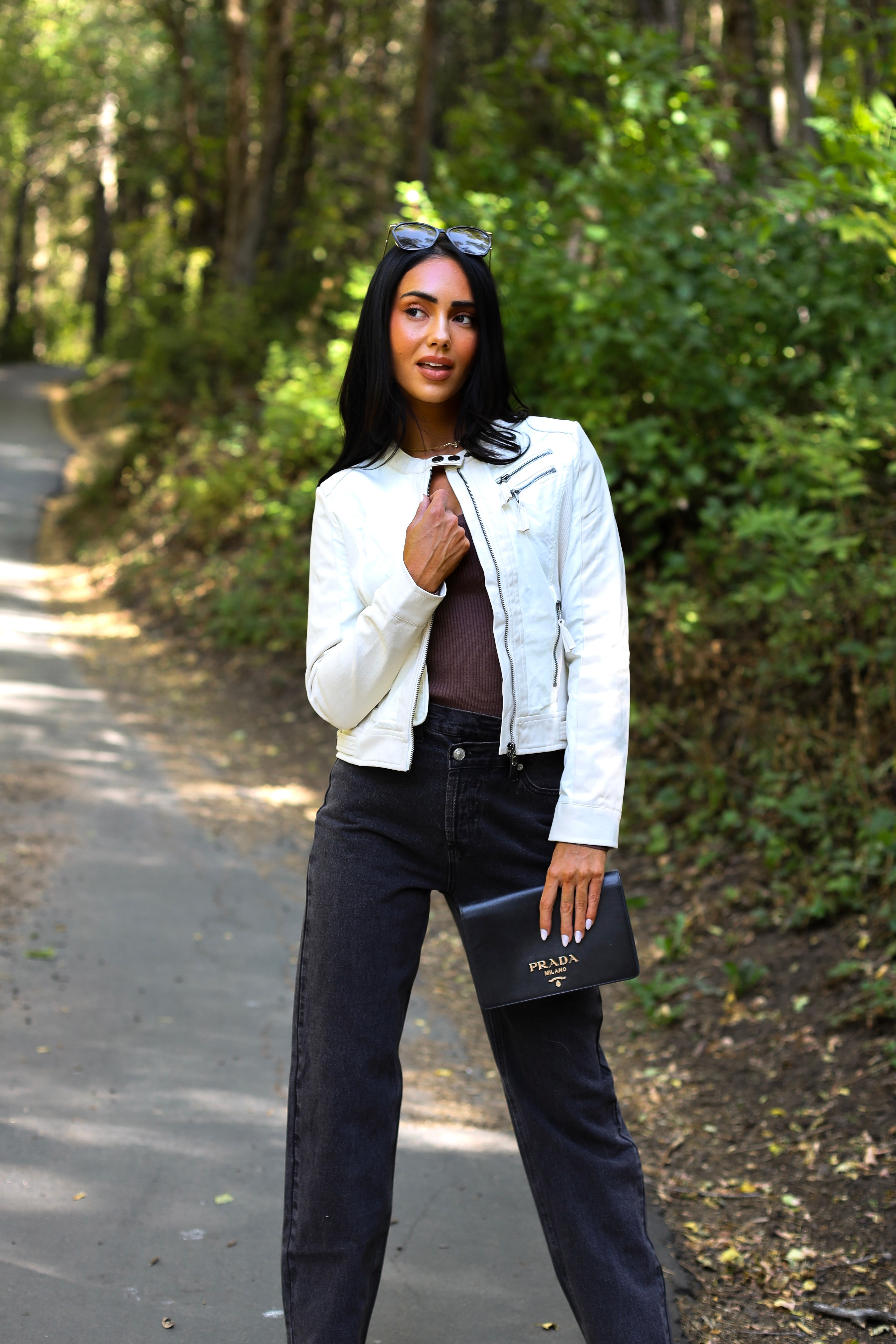 Catching Wishes Faux Leather Moto Jacket