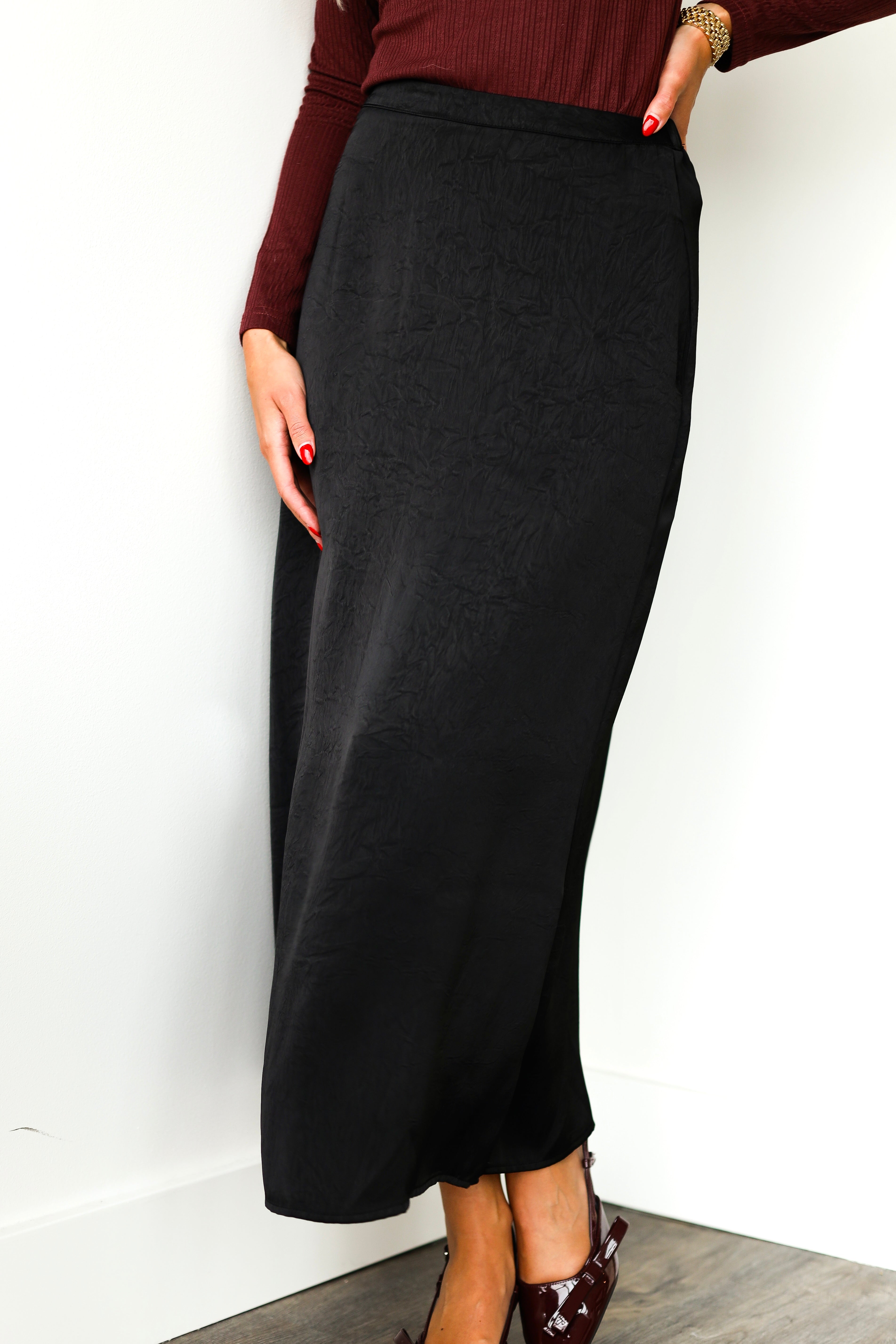 Always Prepared Silk Maxi Skirt