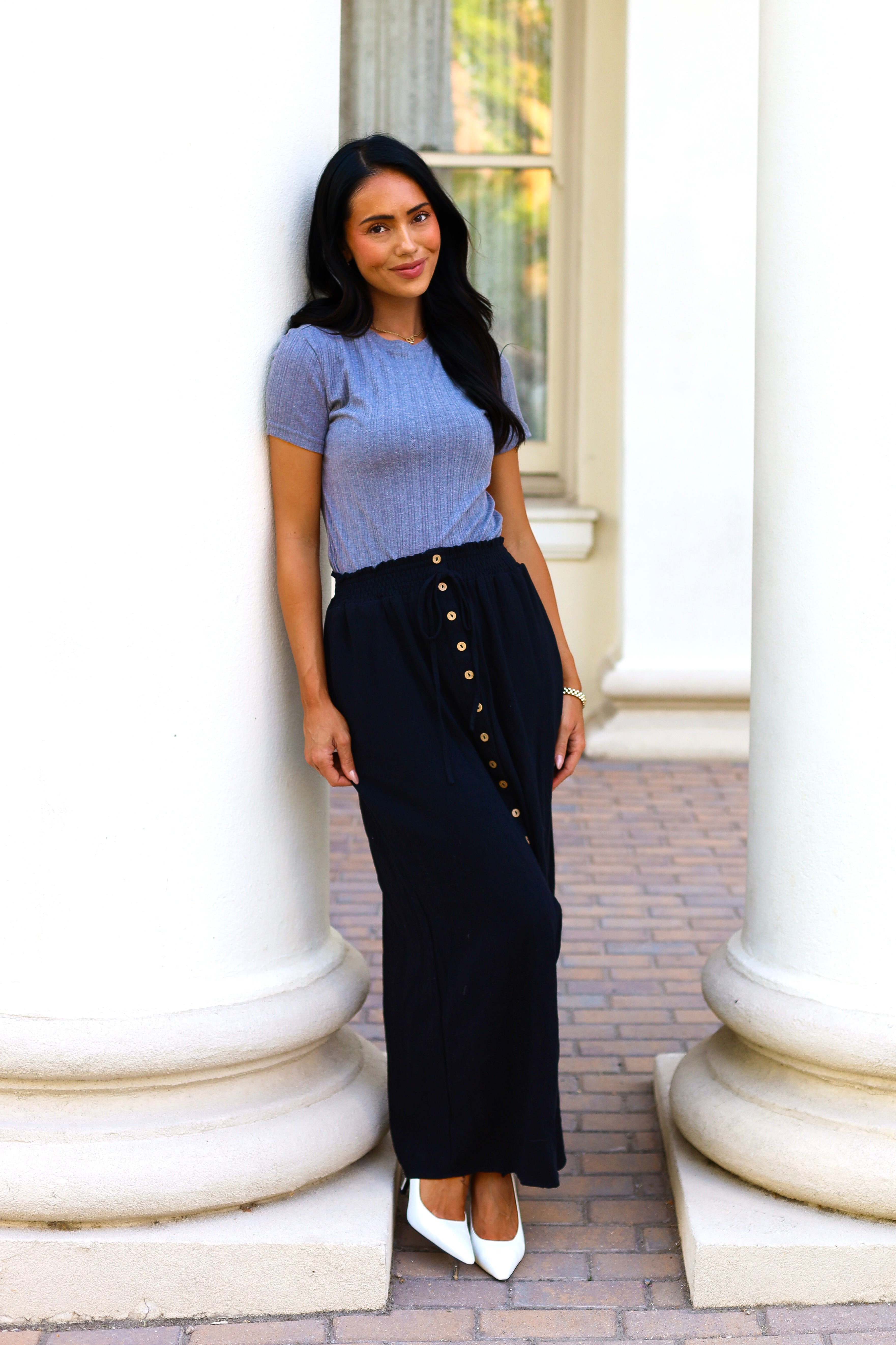 Must Have Button Front Maxi Skirt