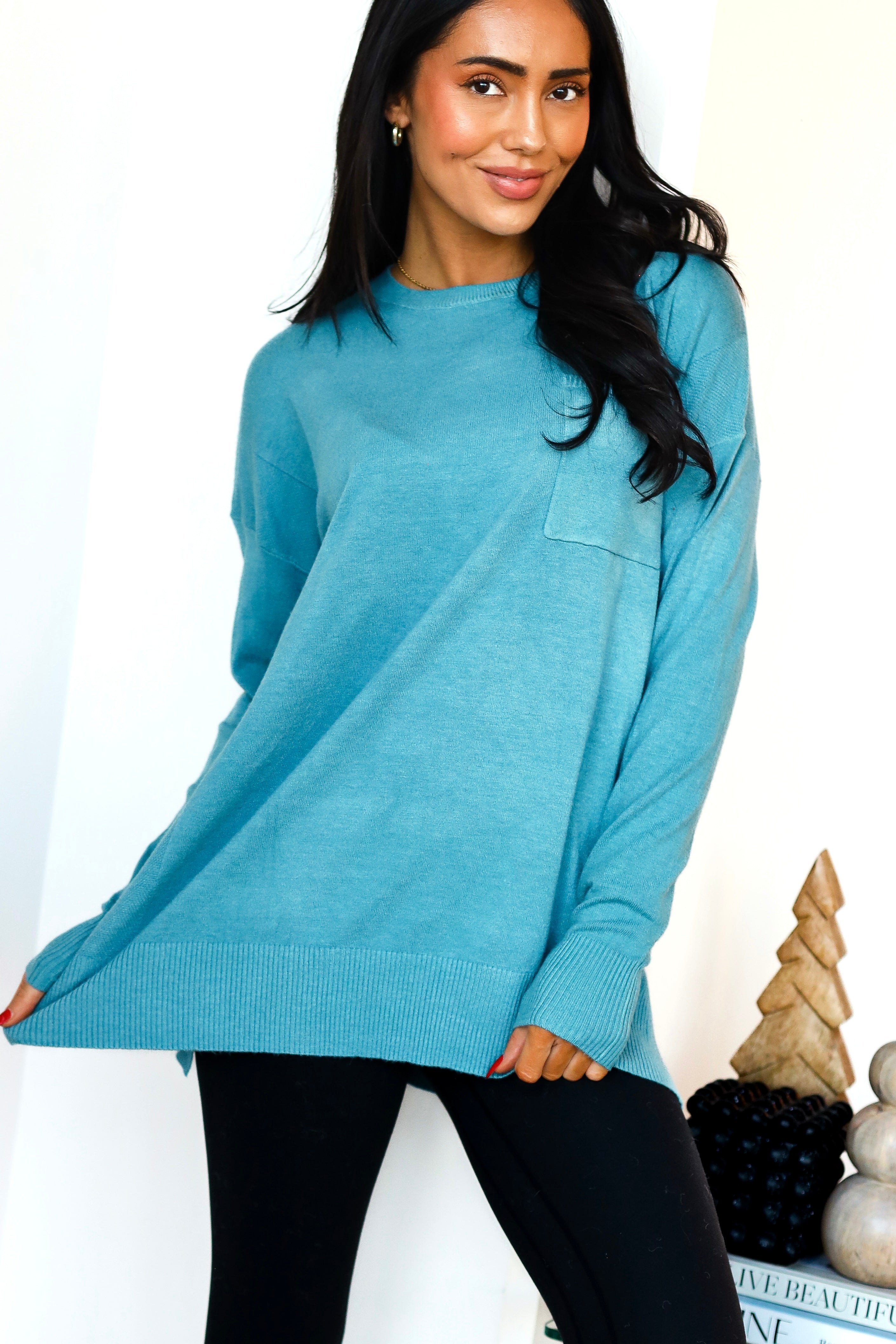 Foggy Mornings Pocket Sweater