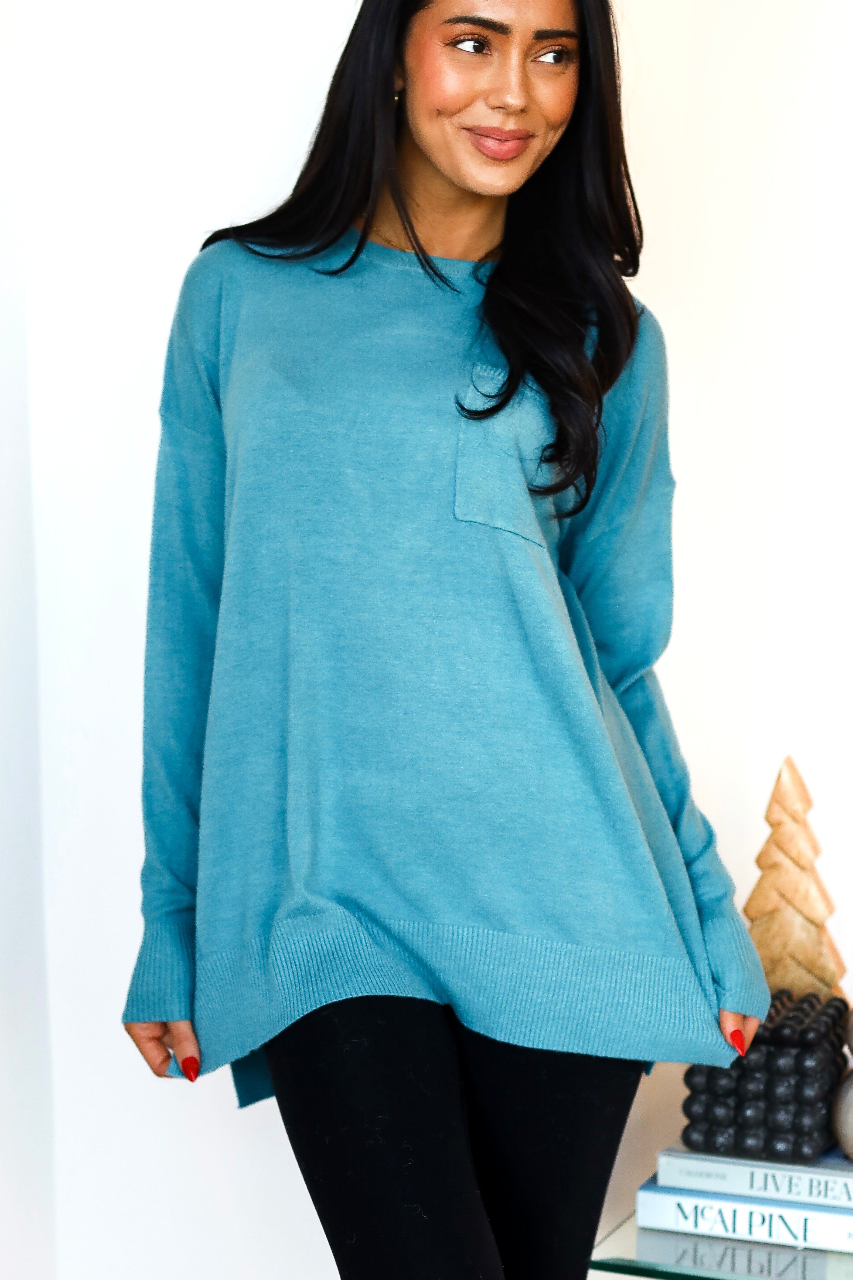 Foggy Mornings Pocket Sweater