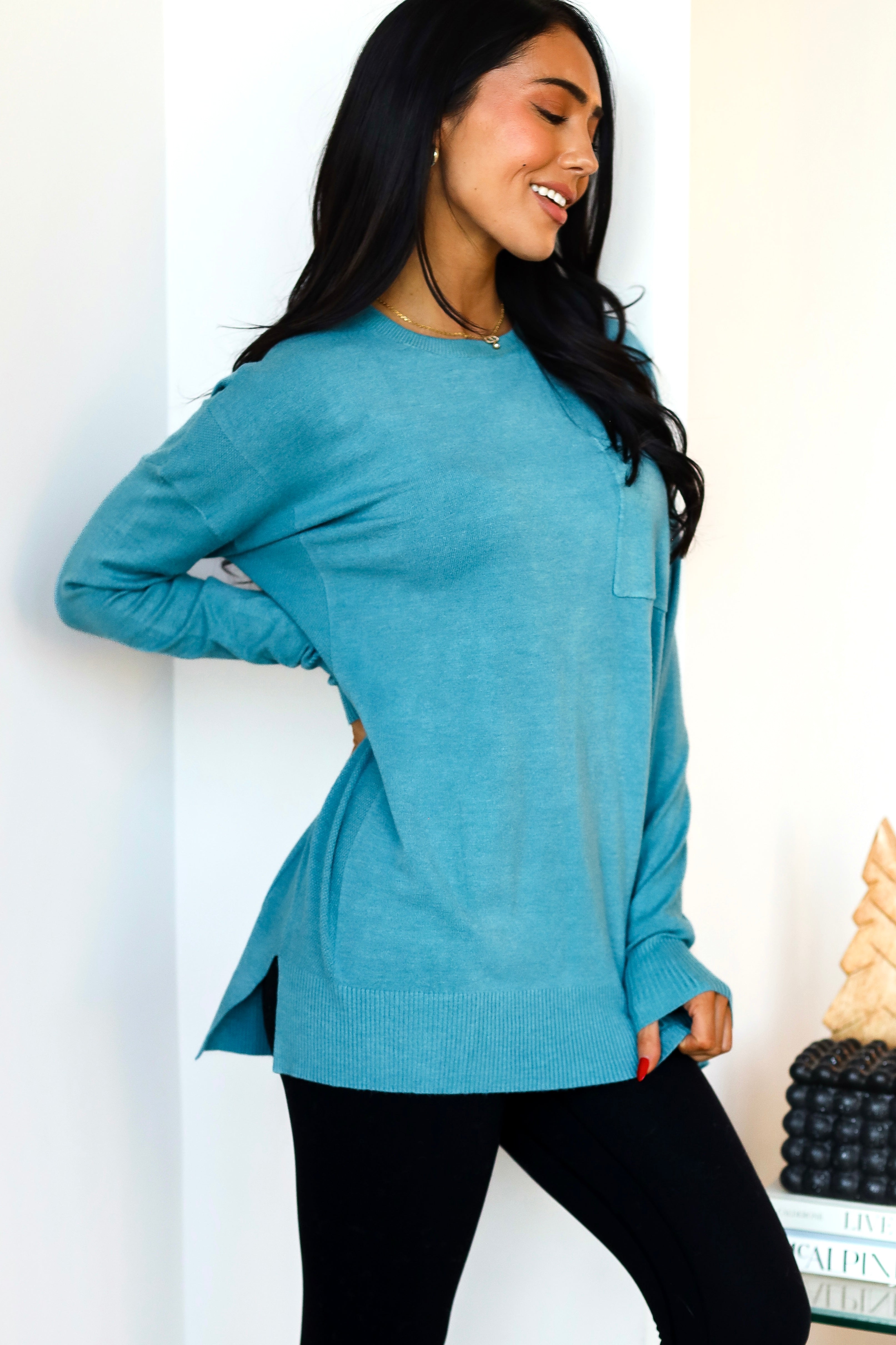 Foggy Mornings Pocket Sweater