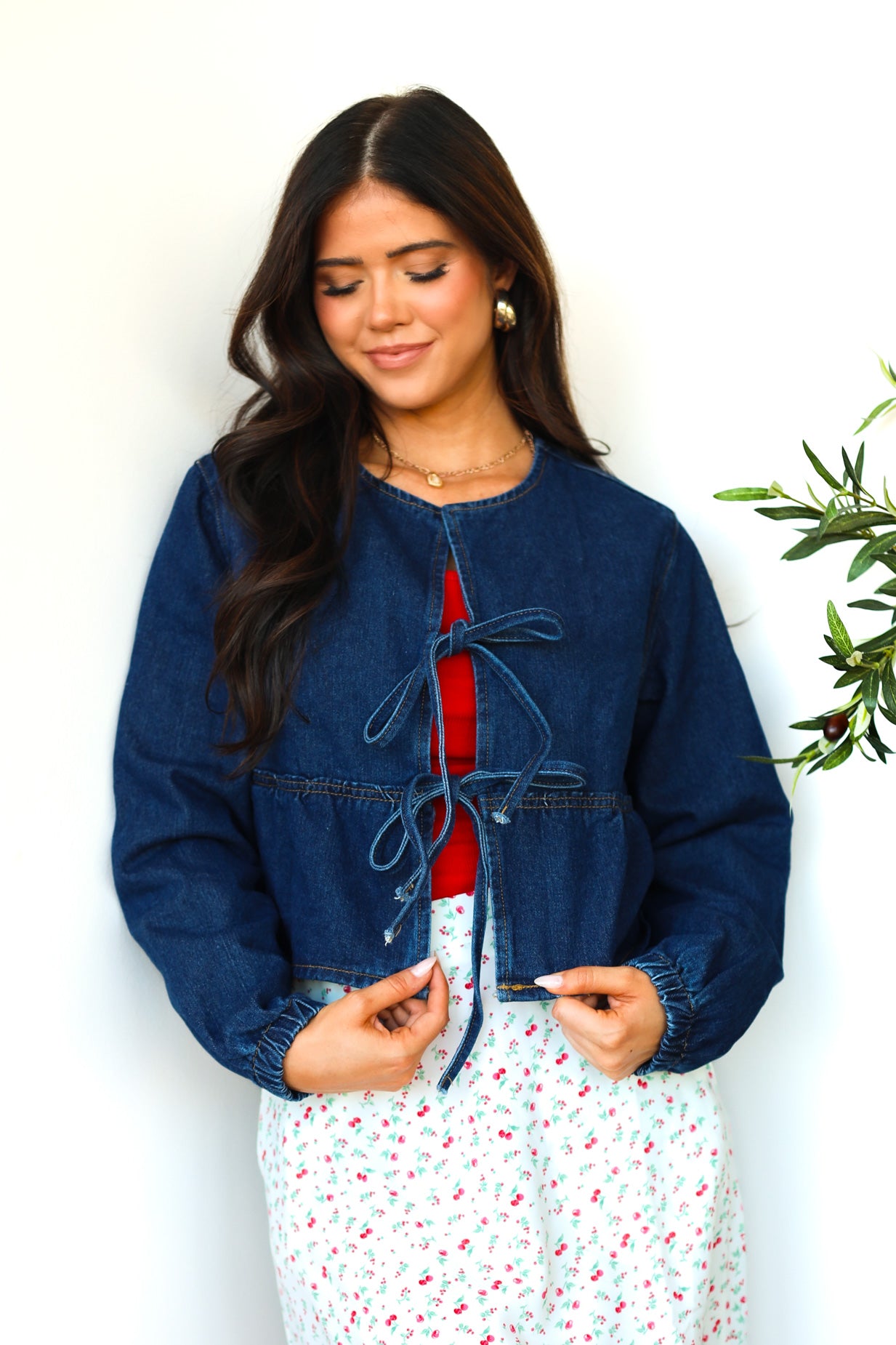 Bow Front Crop Jacket