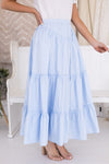 Periwinkle Cotton Maxi Skirt Modest Dresses vendor-unknown