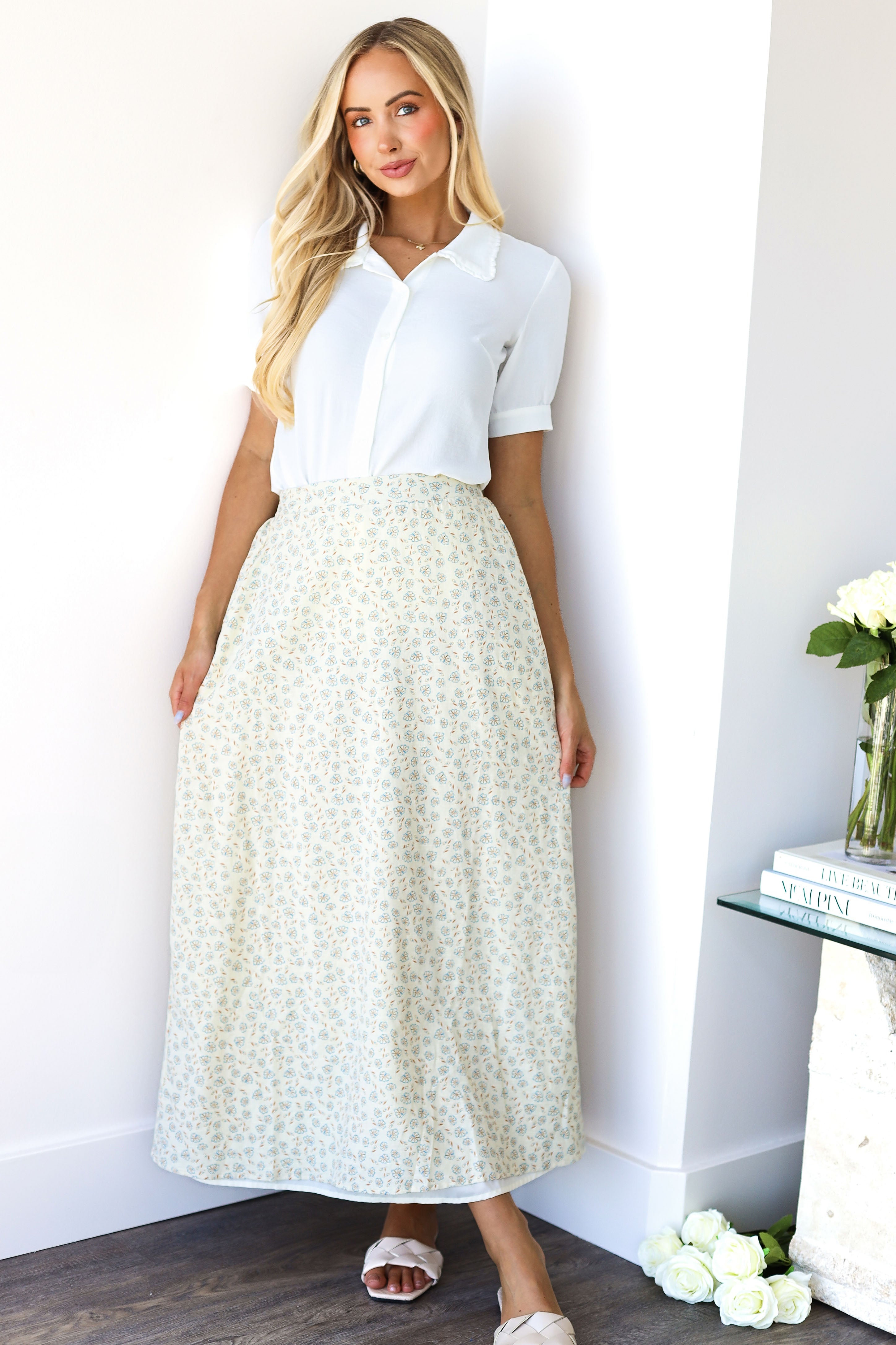 Cotton Slip Maxi Skirt