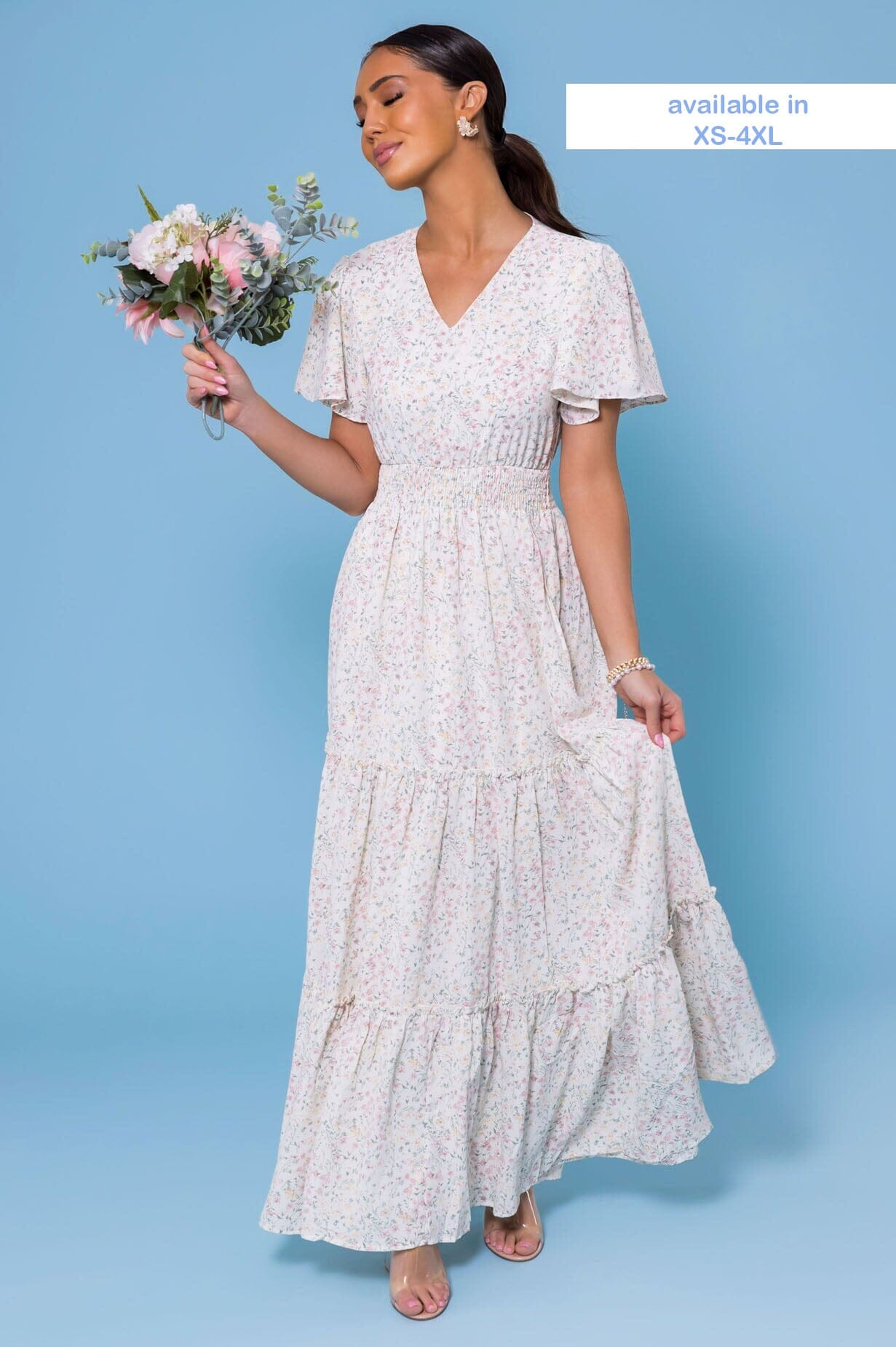 The Eden Modest Floral Maxi Dress