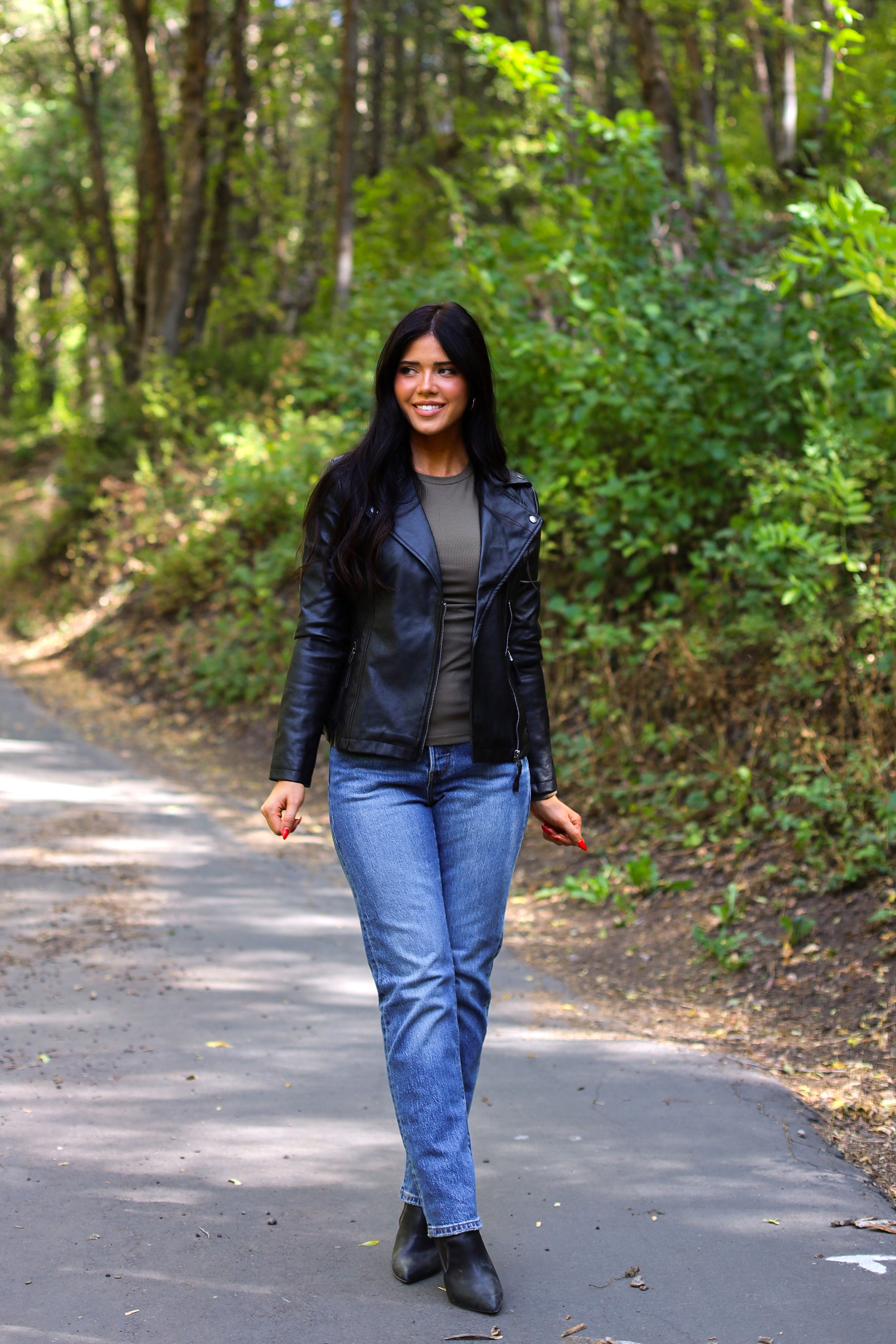 Catching Attention Faux Leather Jacket