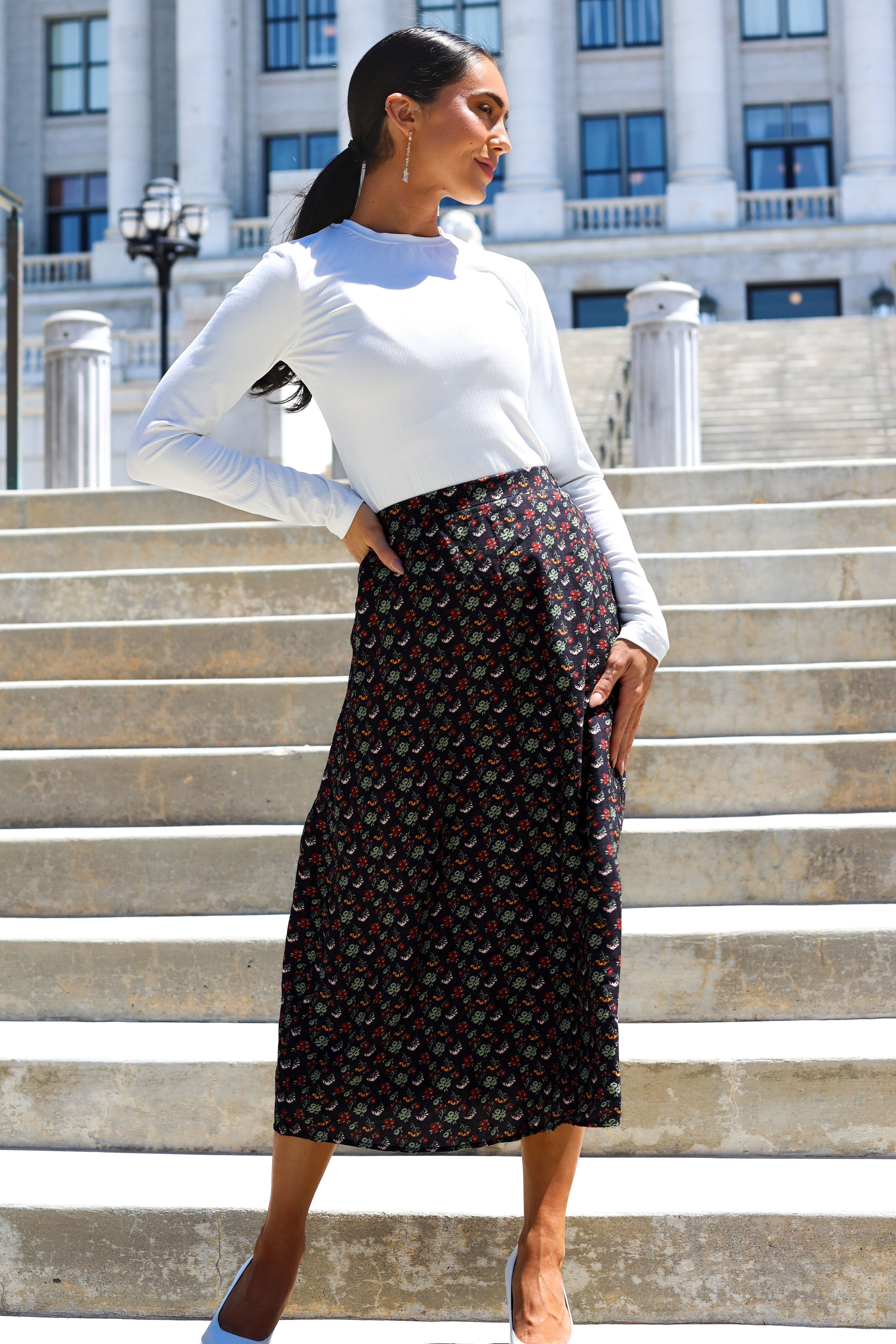 Always Included Midi Slip Skirt