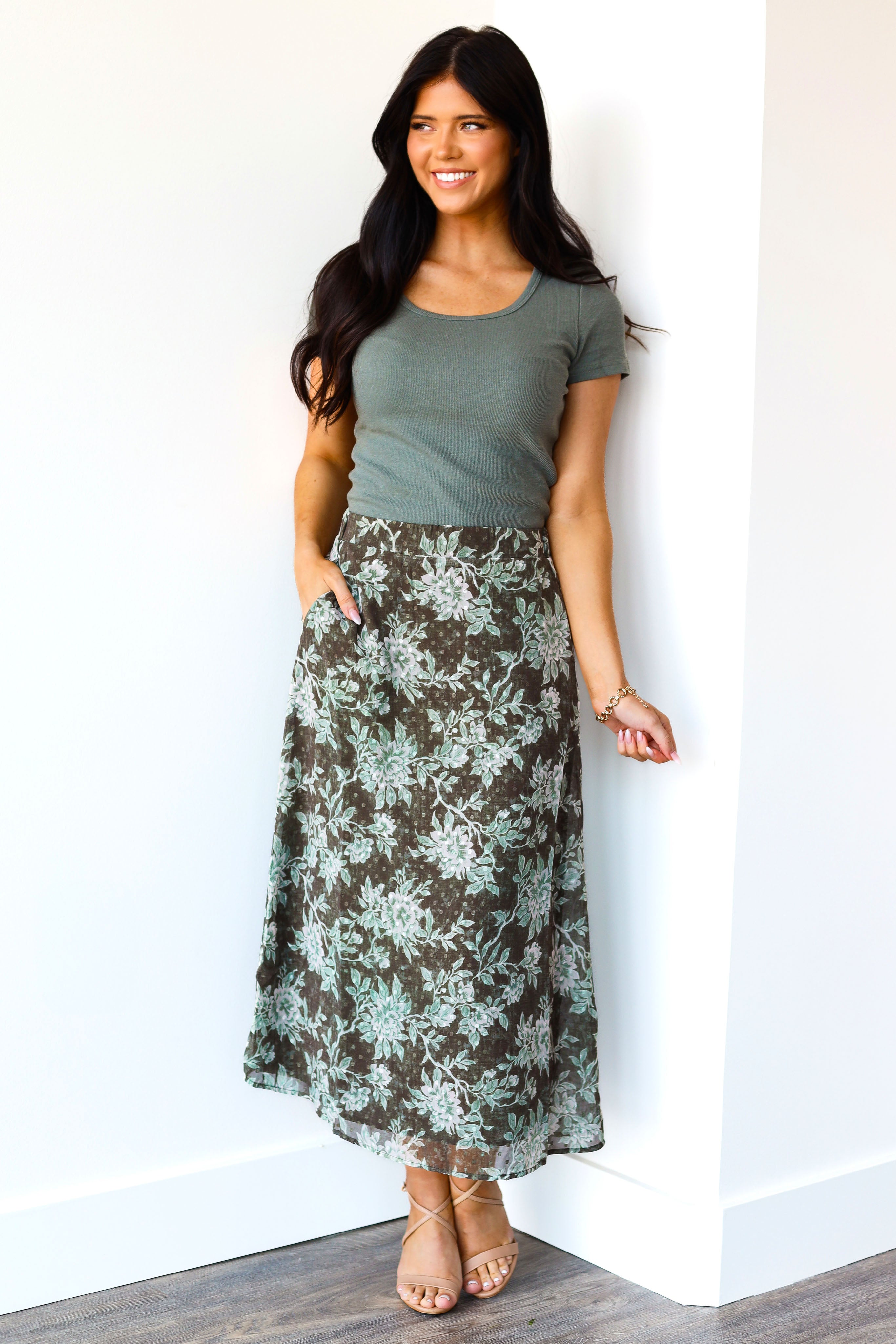 Always Included Midi Slip Skirt