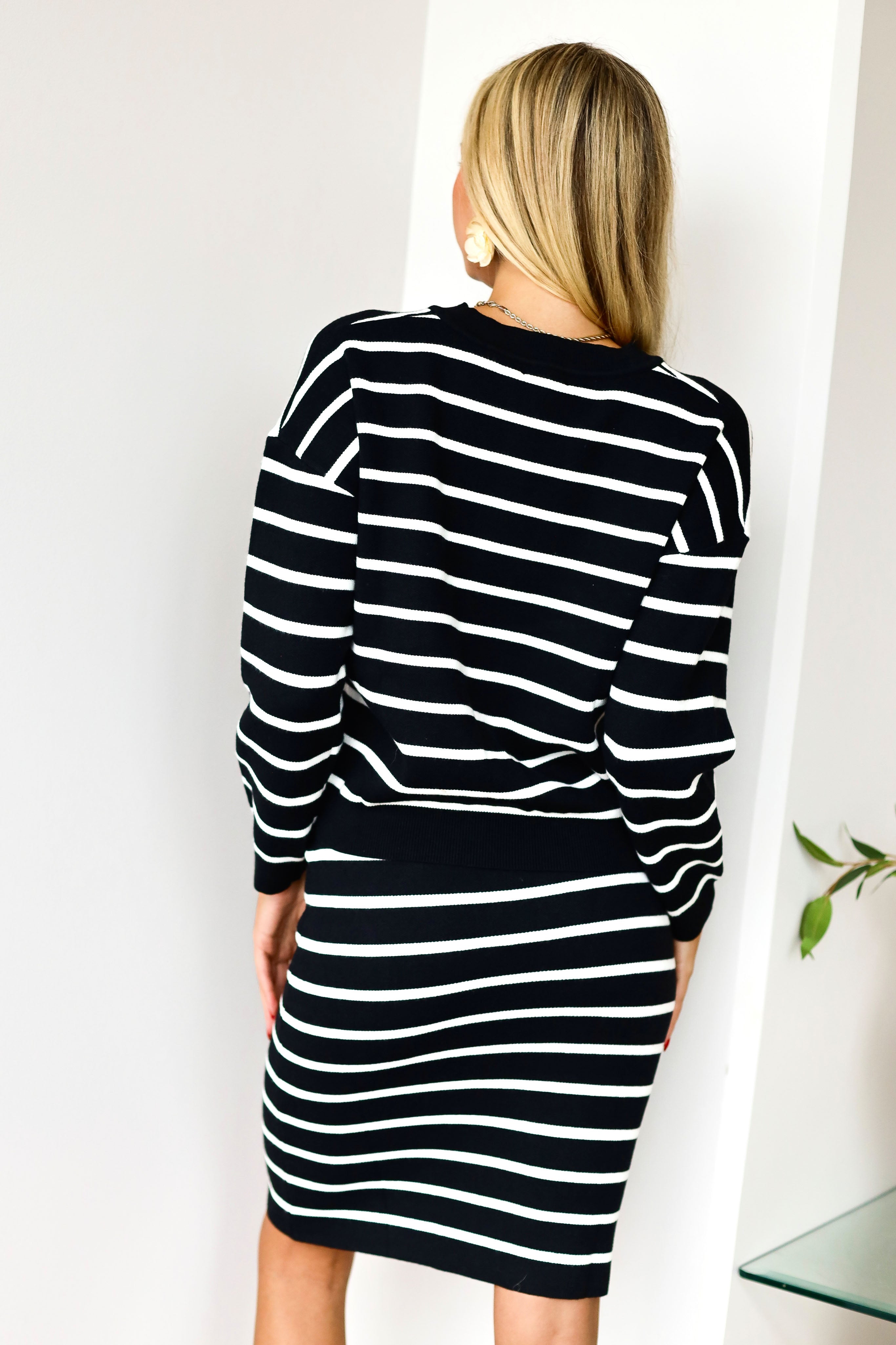 All Is Right Striped Sweater Skirt