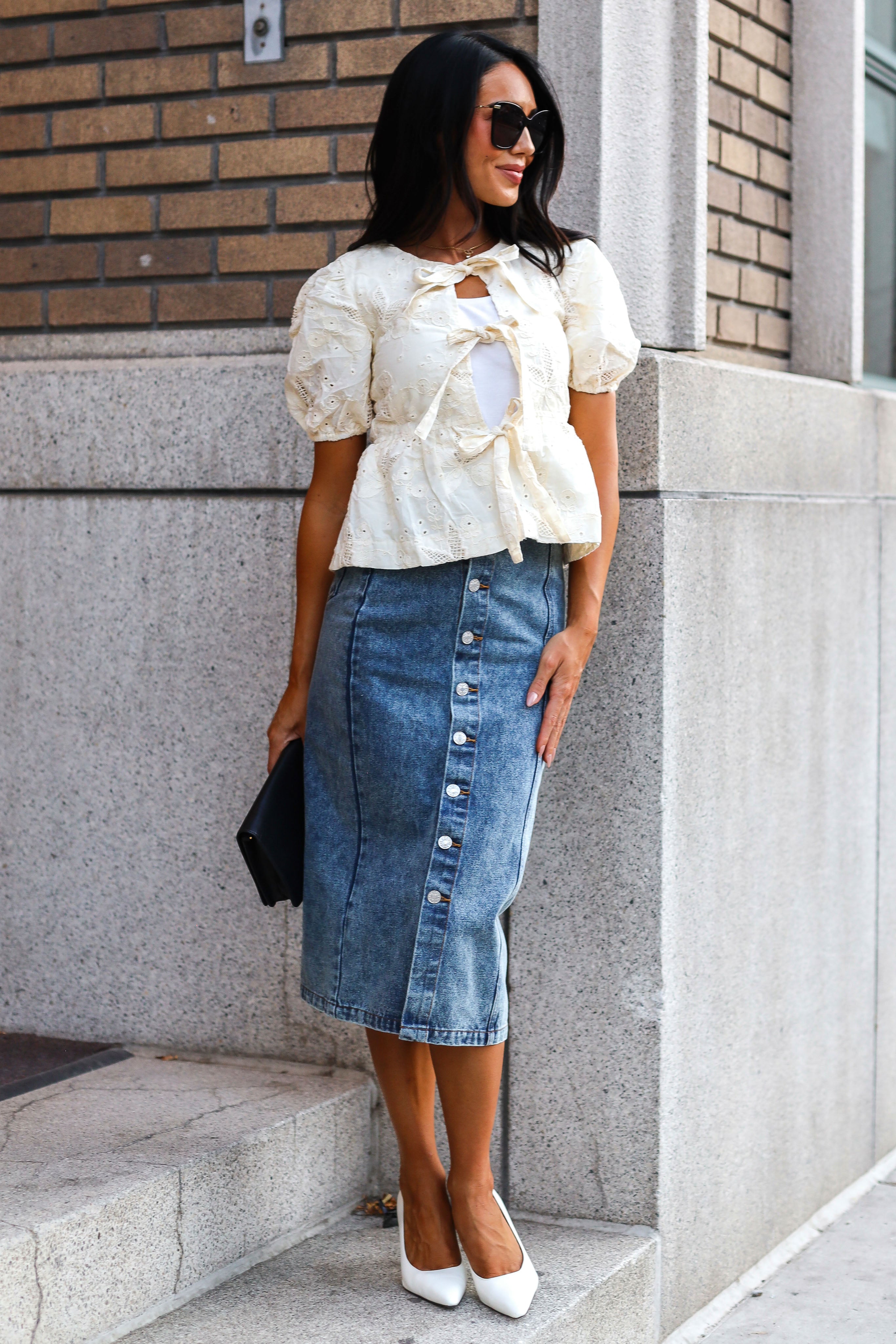 Simply Love Tie Front Blouse