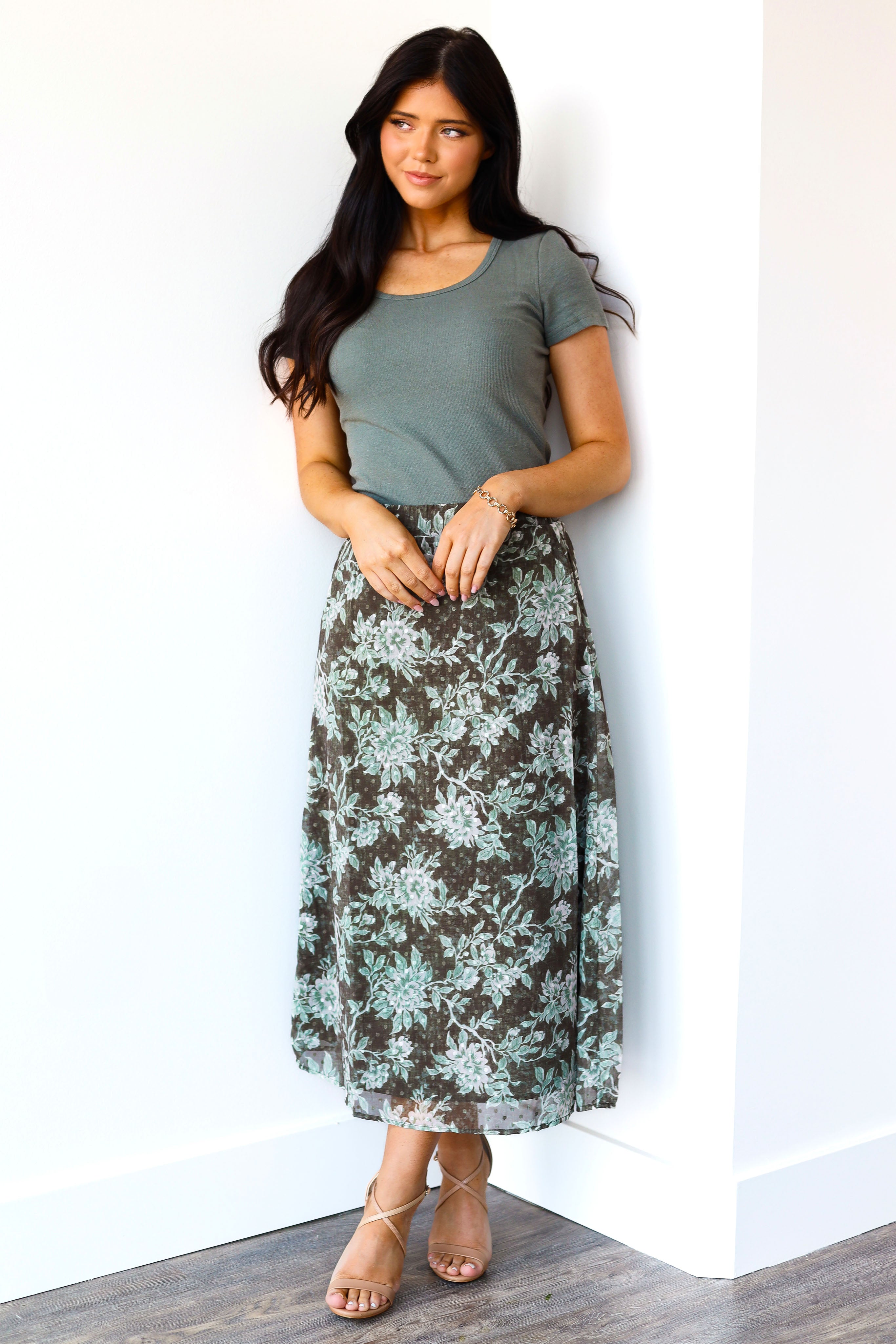 Always Included Midi Slip Skirt