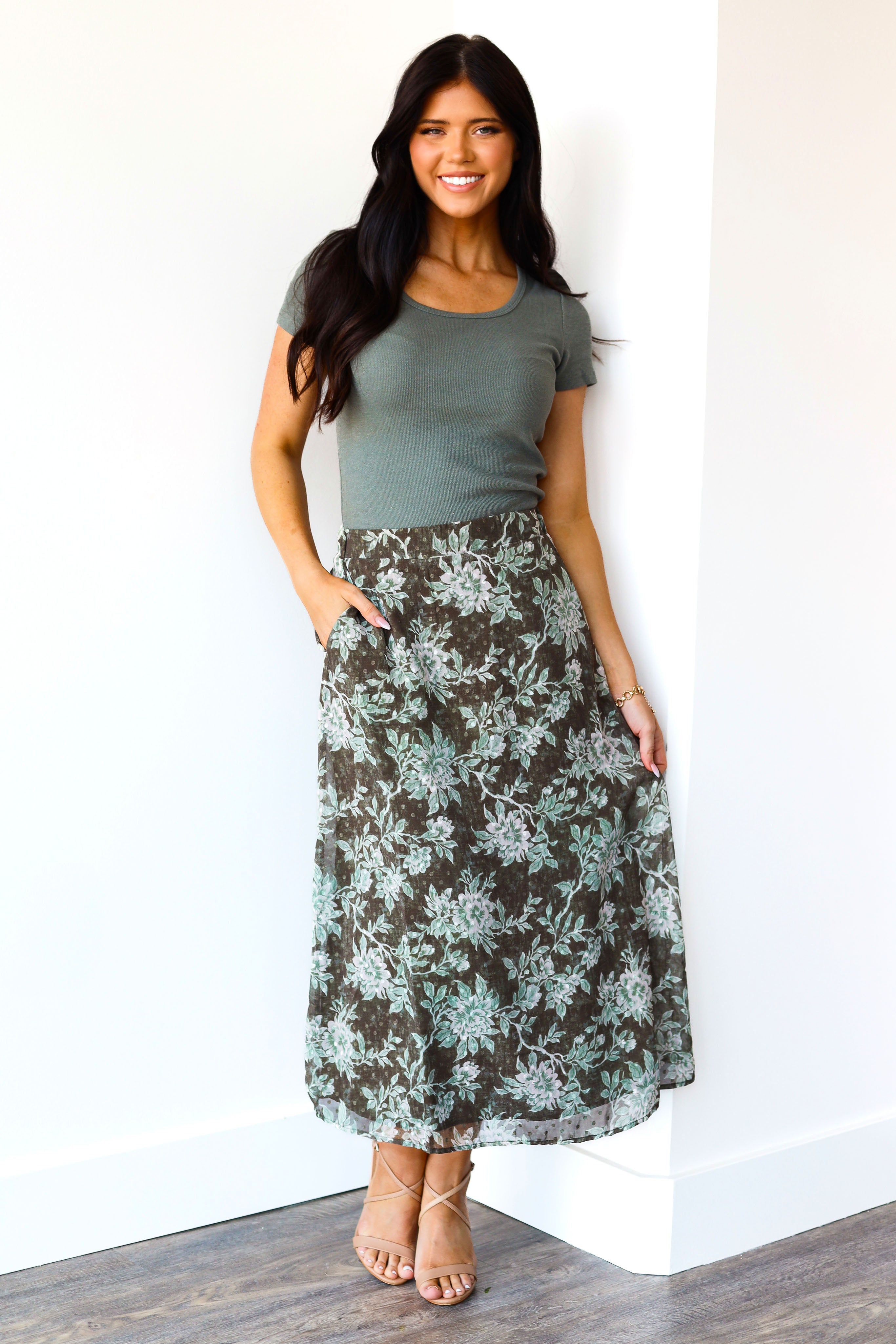 Always Included Midi Slip Skirt